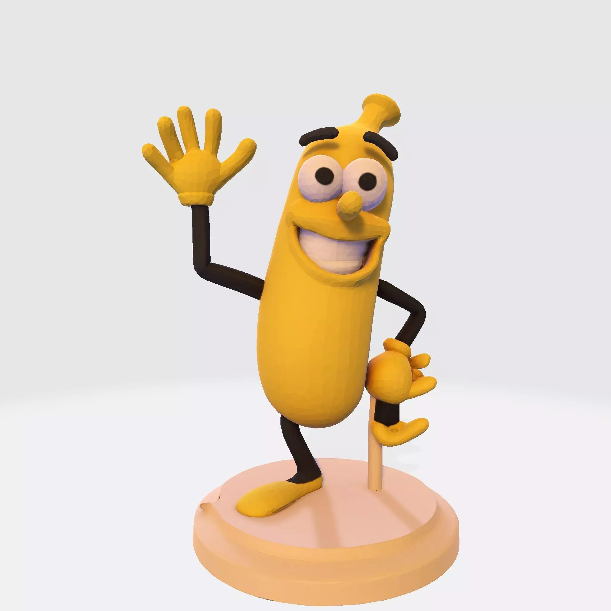 Banana Buddy  LowPoly 3d model 3D print model_14