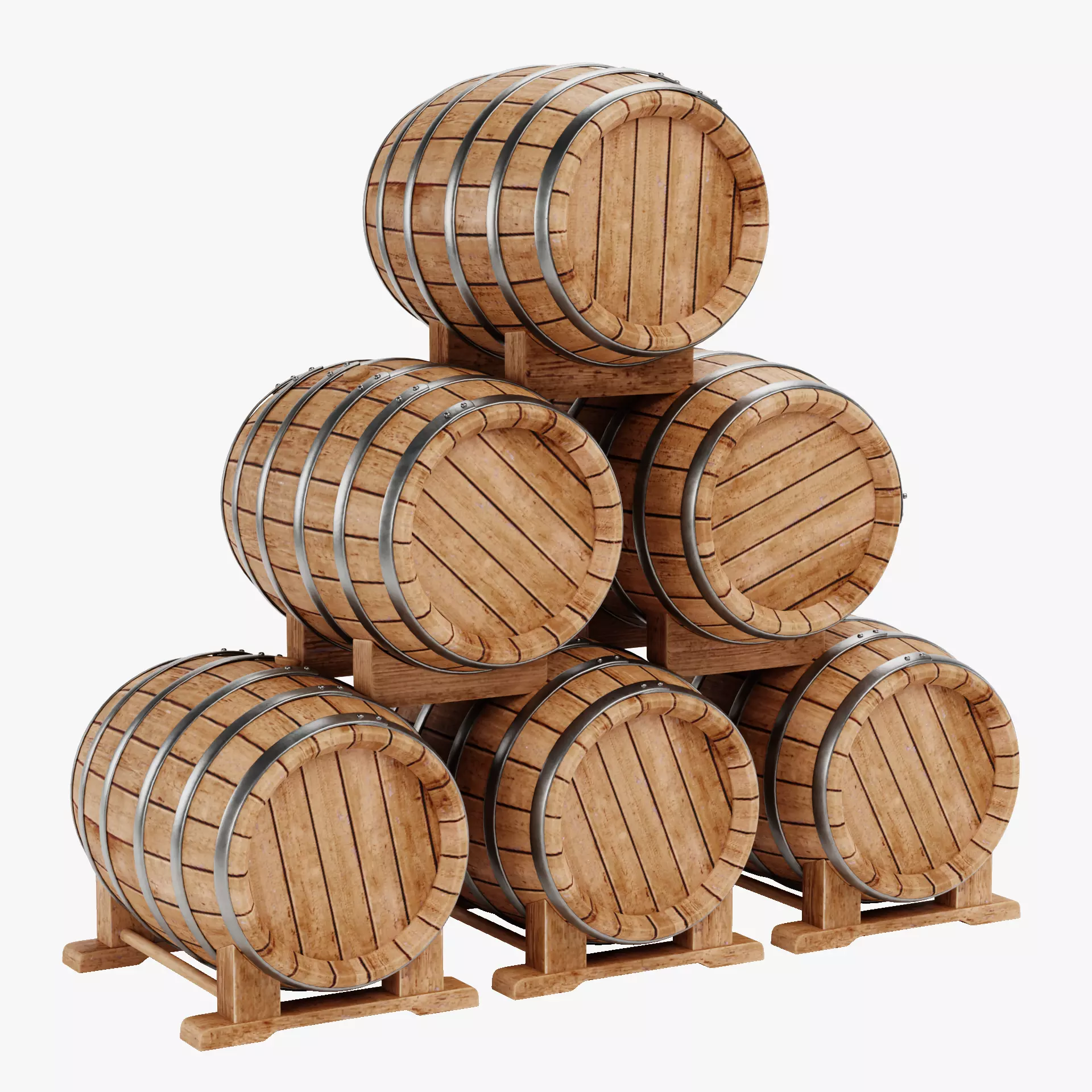 -Wine Barrels - Pile V1- 3D model_12