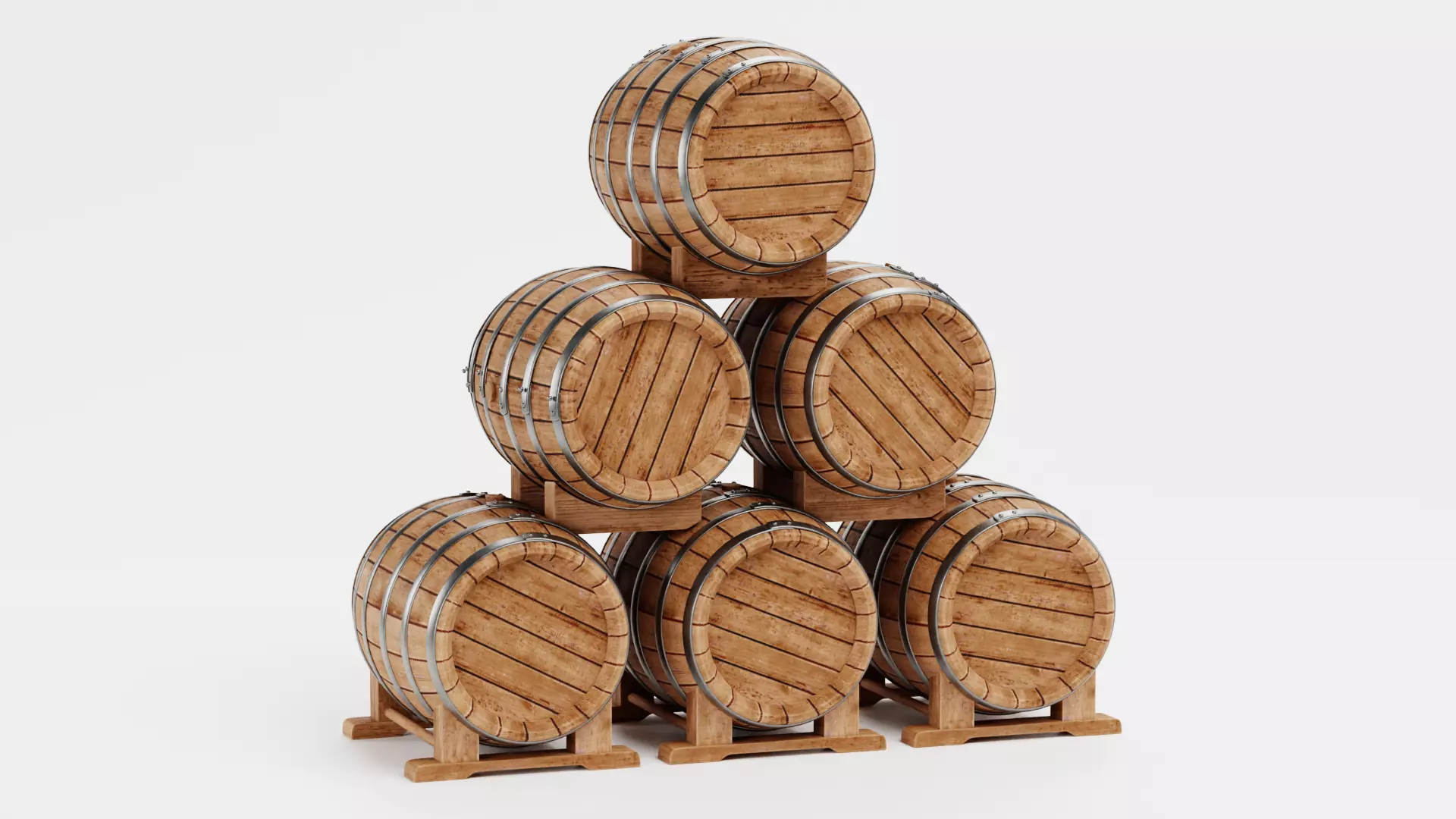 -Wine Barrels - Pile V1- 3D model_4