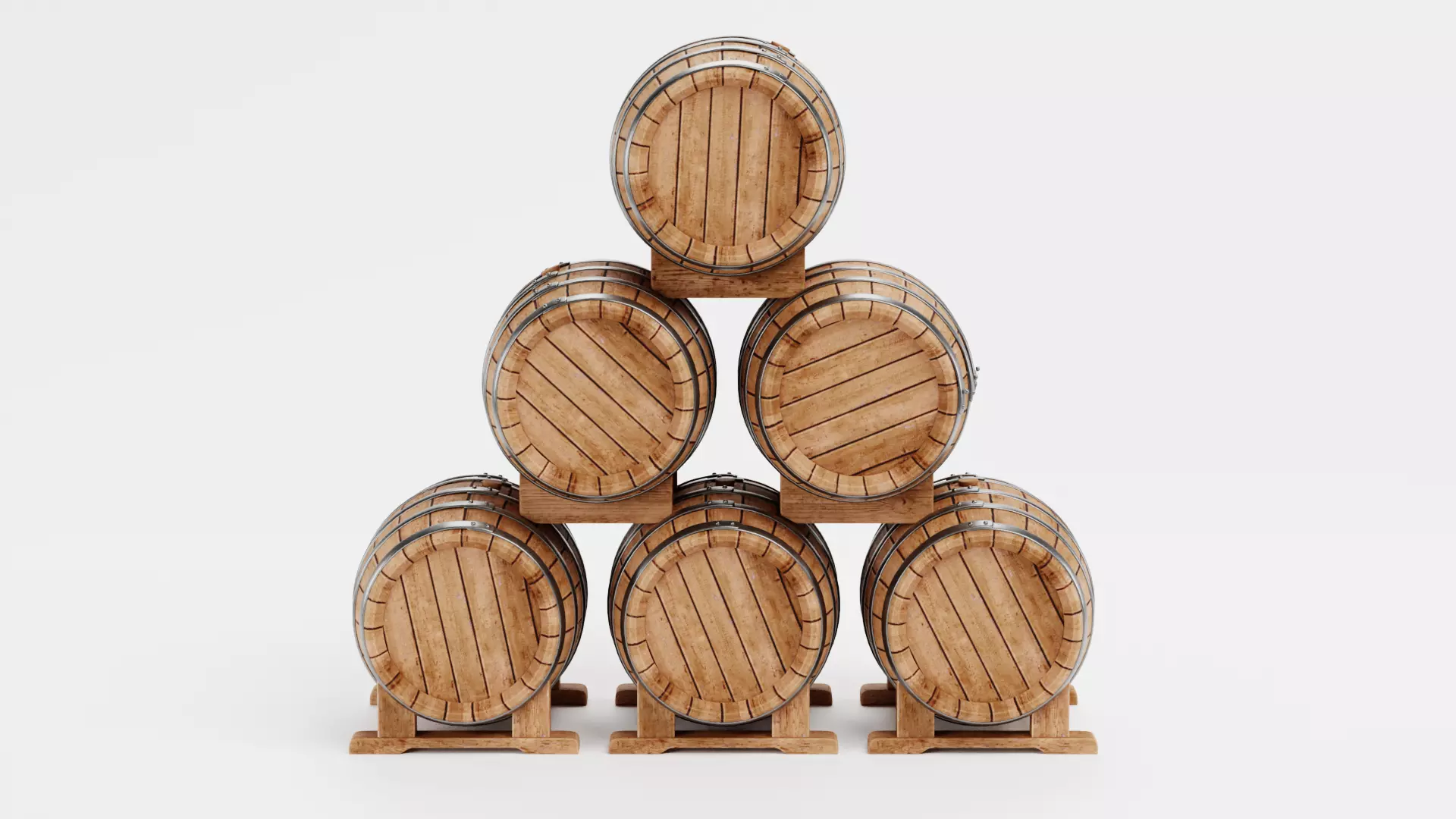 -Wine Barrels - Pile V1- 3D model_1
