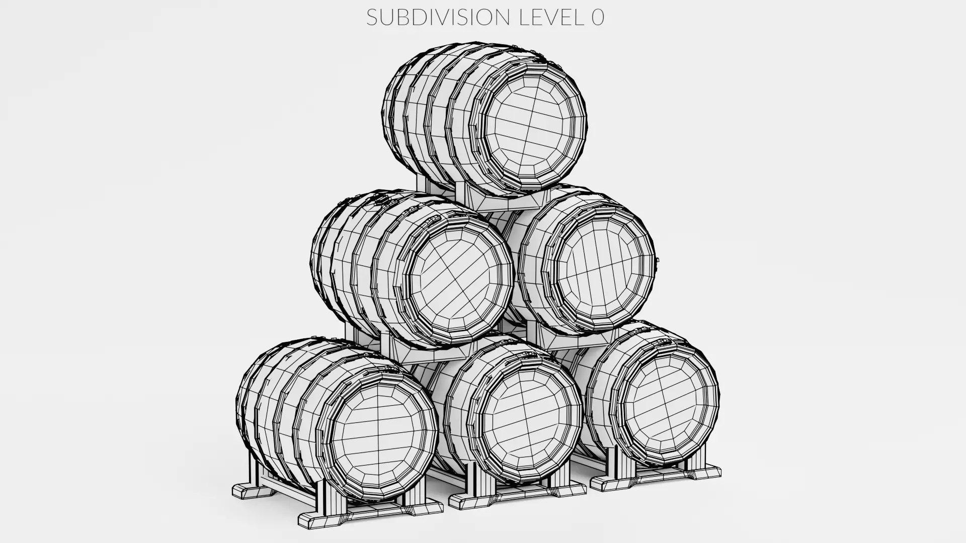 -Wine Barrels - Pile V1- 3D model_8