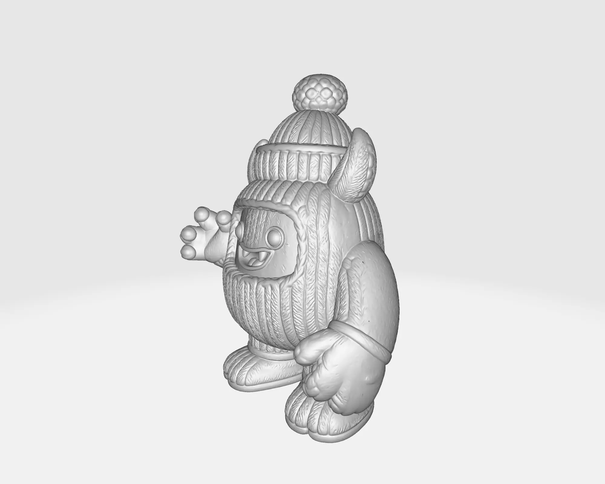 Adorable Knitted Yeti 3D Print Cute Winter Monster Toy 3D print model_3