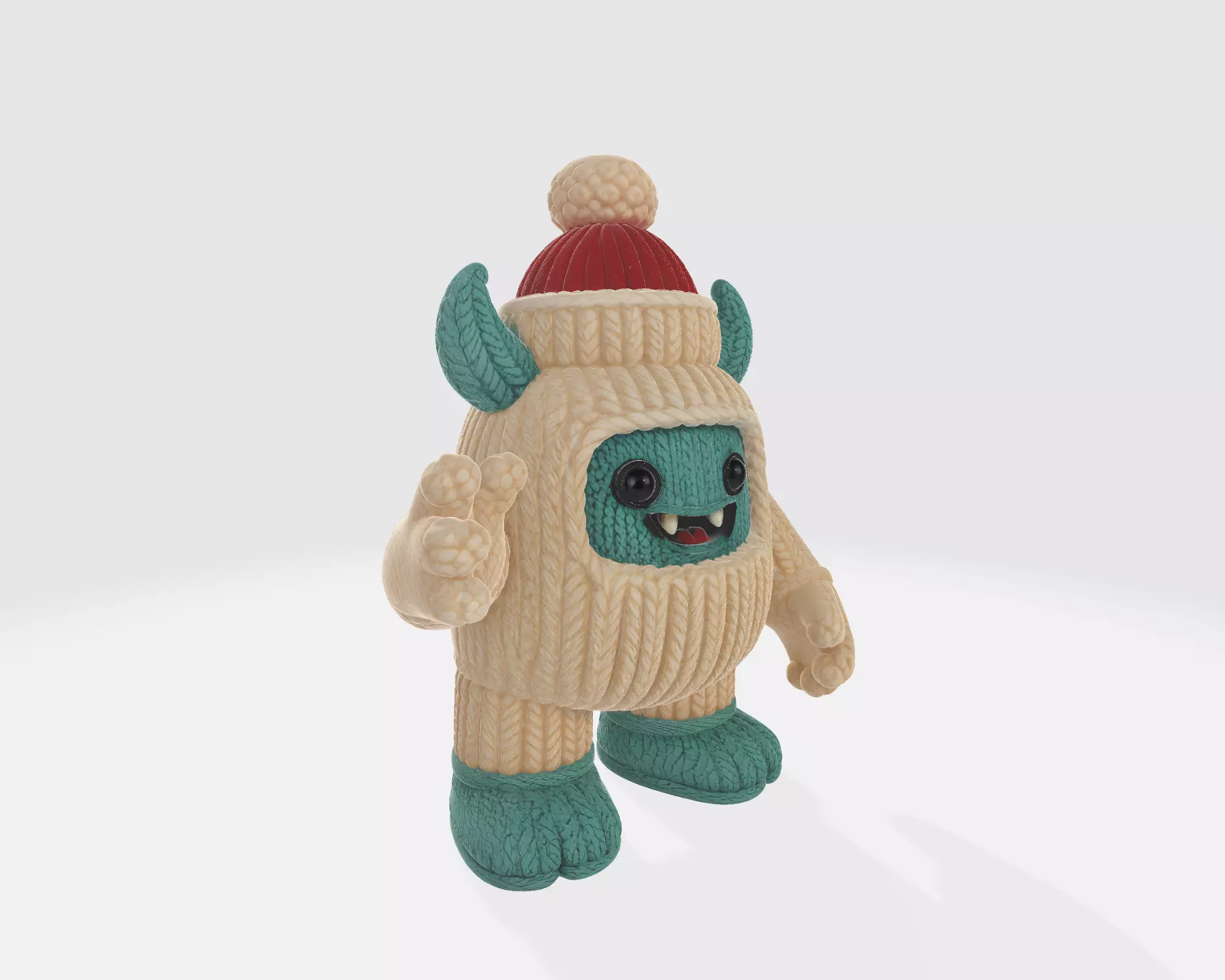 Adorable Knitted Yeti 3D Print Cute Winter Monster Toy 3D print model_7