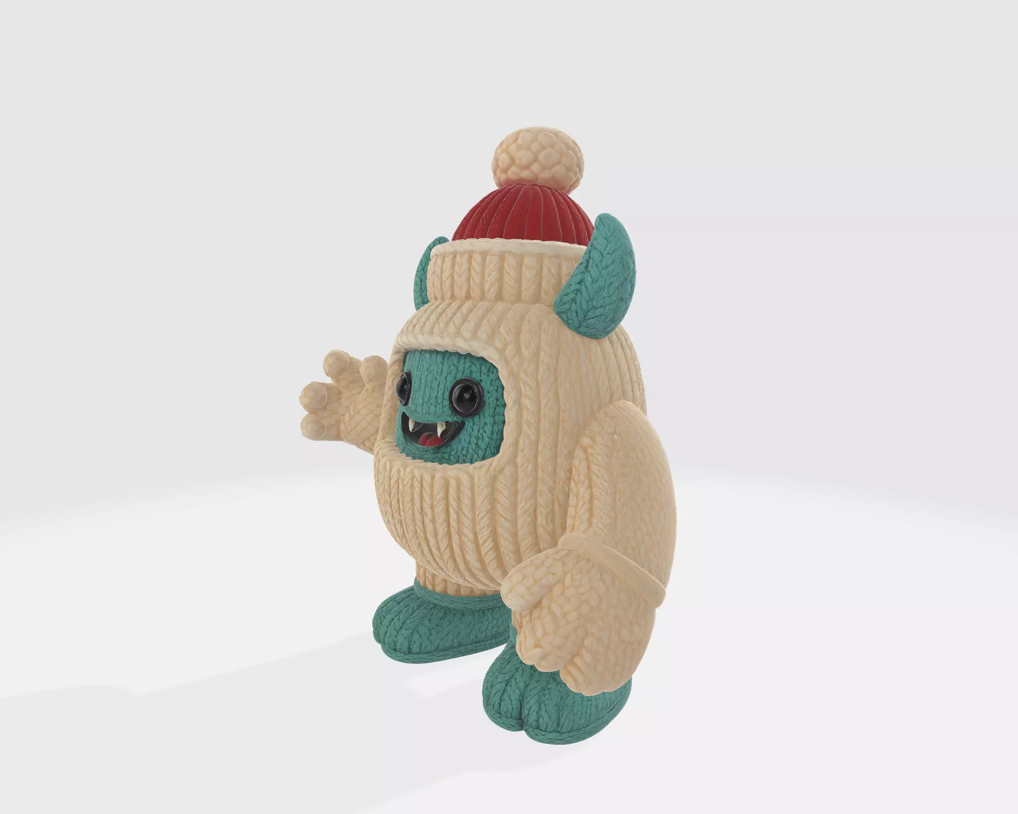 Adorable Knitted Yeti 3D Print Cute Winter Monster Toy 3D print model_5