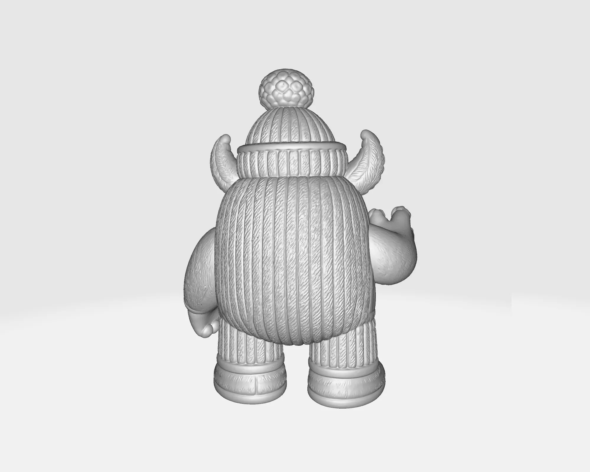 Adorable Knitted Yeti 3D Print Cute Winter Monster Toy 3D print model_8