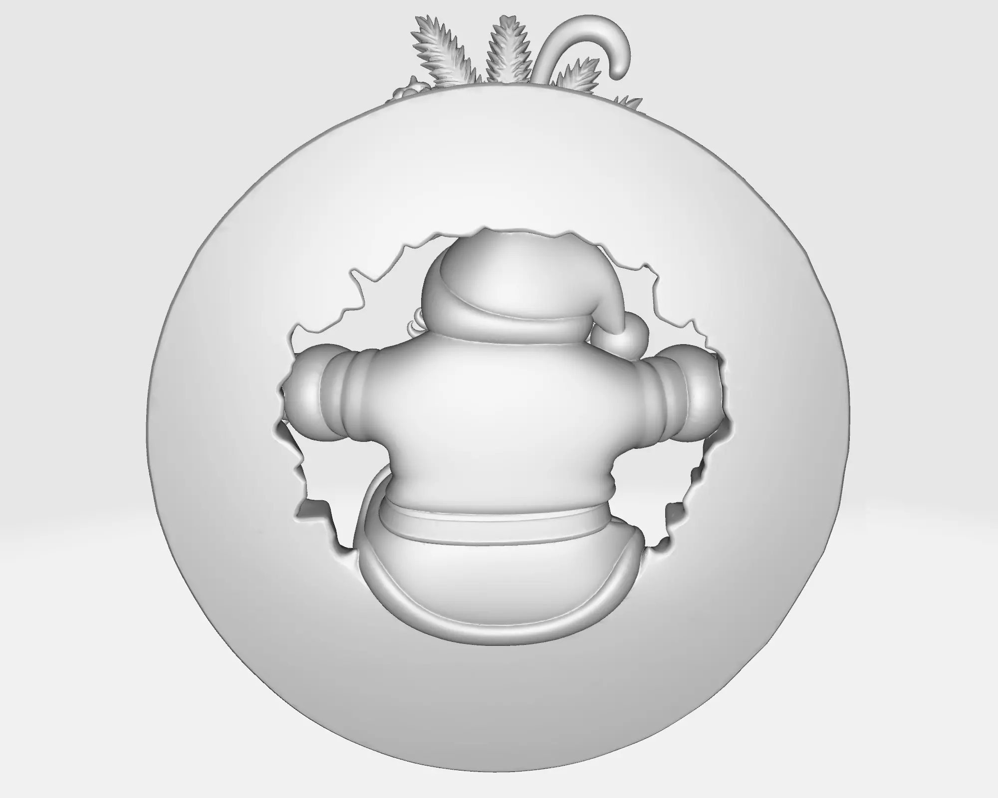 Santa Claus Christmas Wreath Ornament Festive Holiday 3D print model_8