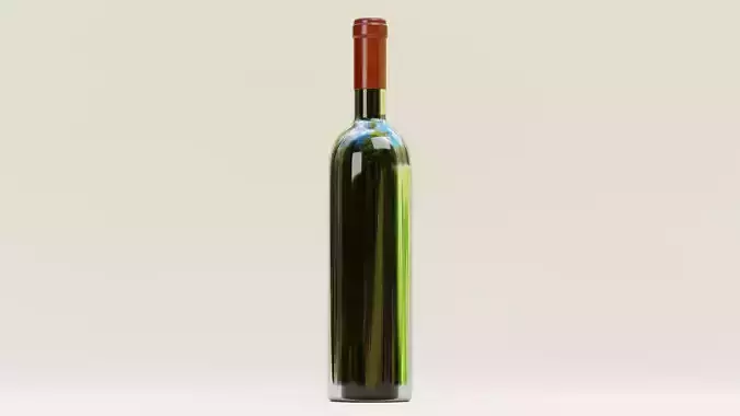 Wine Bottle V1 - Cabernet Sauvignon with Concept Label Low-poly 3D model 4