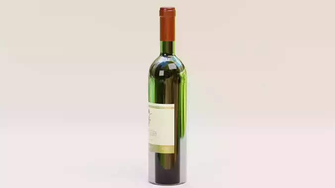 Wine Bottle V1 - Cabernet Sauvignon with Concept Label Low-poly 3D model 5