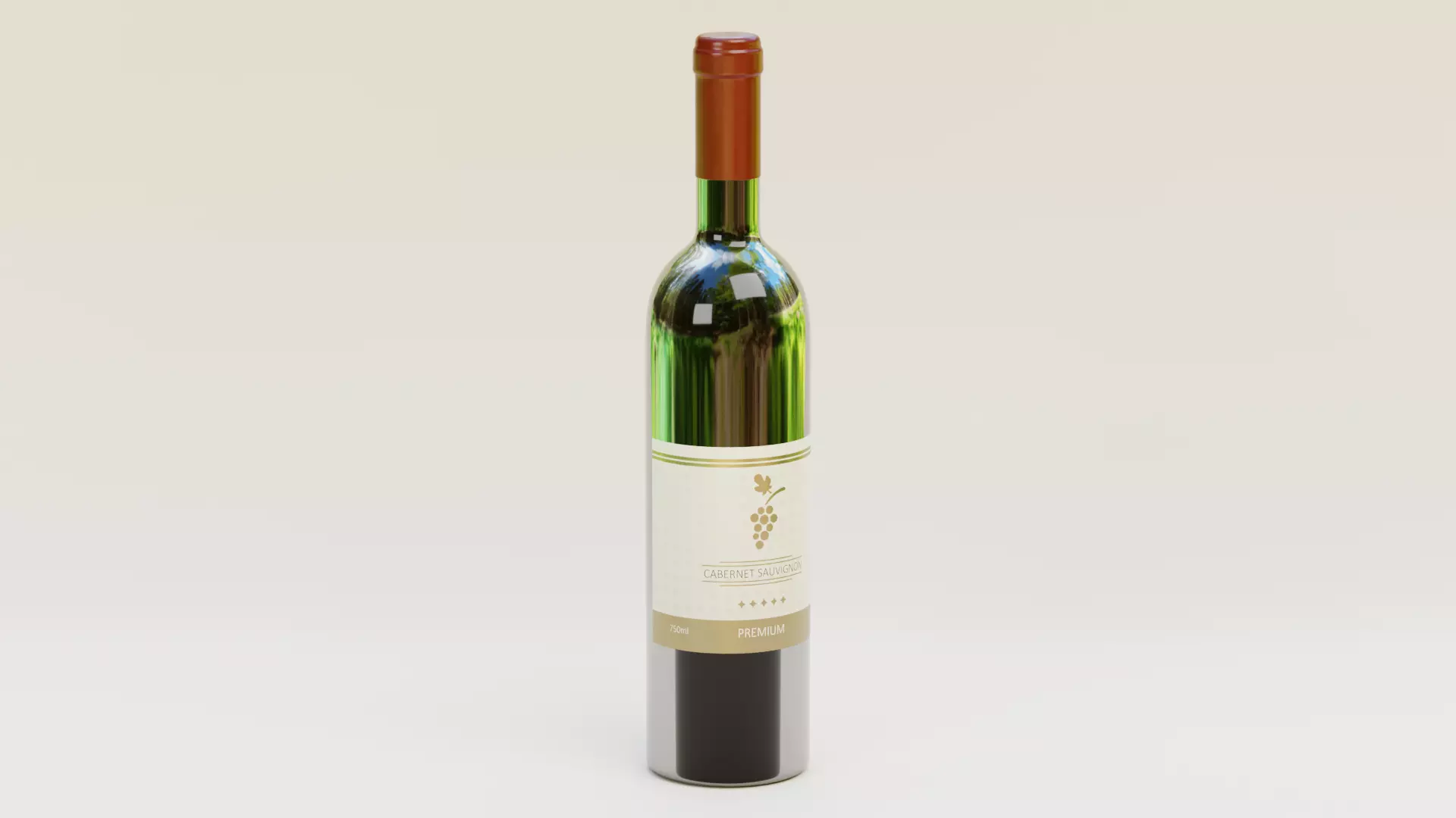-Wine Bottle V1- Low-poly 3D model_1