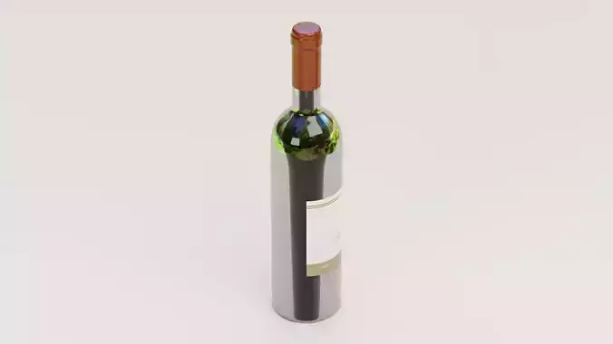 Wine Bottle V1 - Cabernet Sauvignon with Concept Label Low-poly 3D model 3