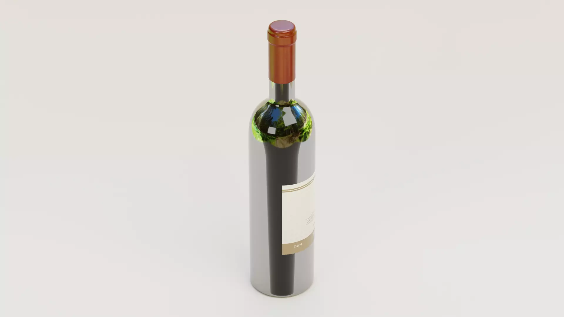 -Wine Bottle V1- Low-poly 3D model_2