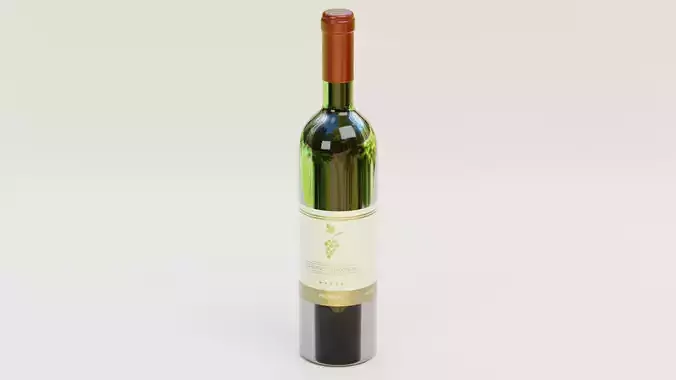 Wine Bottle V1 - Cabernet Sauvignon with Concept Label Low-poly 3D model 6