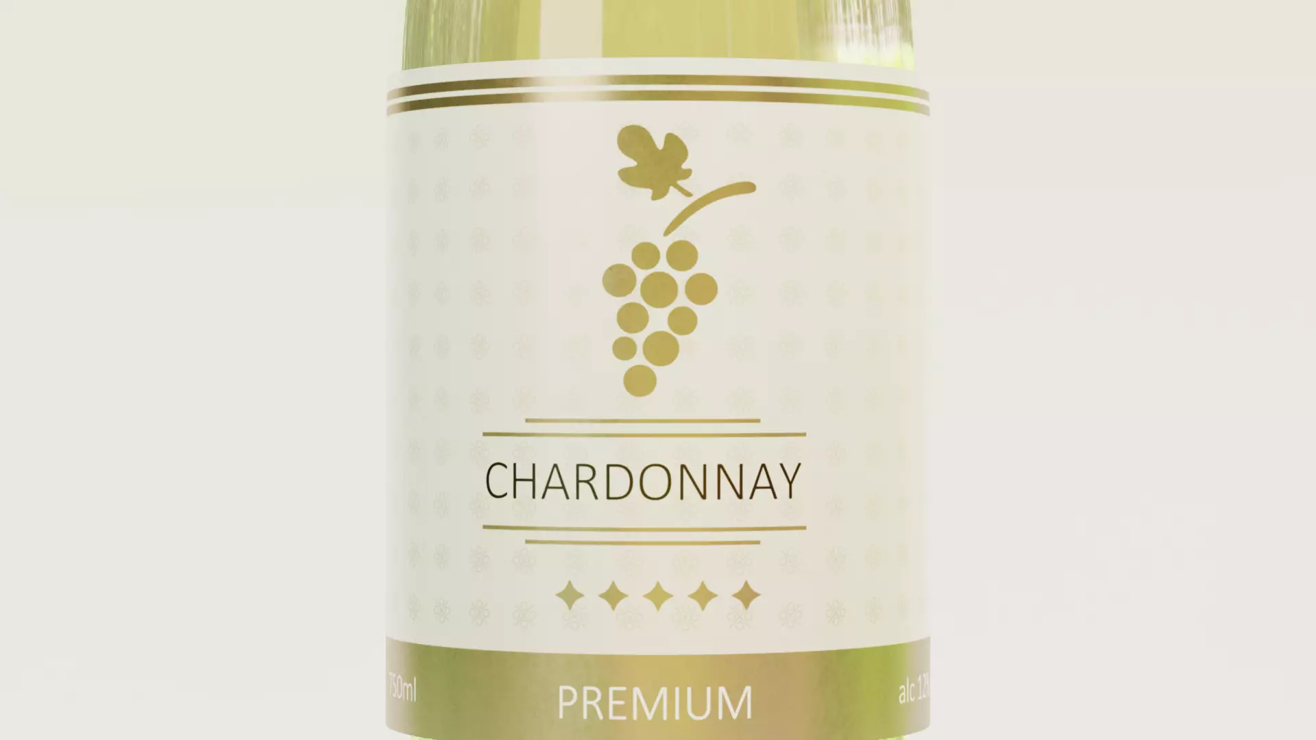 -Wine Bottle V2- Low-poly 3D model_6