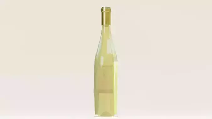 Wine Bottle V2 - Chardonnay with Concept Label Low-poly 3D model 5