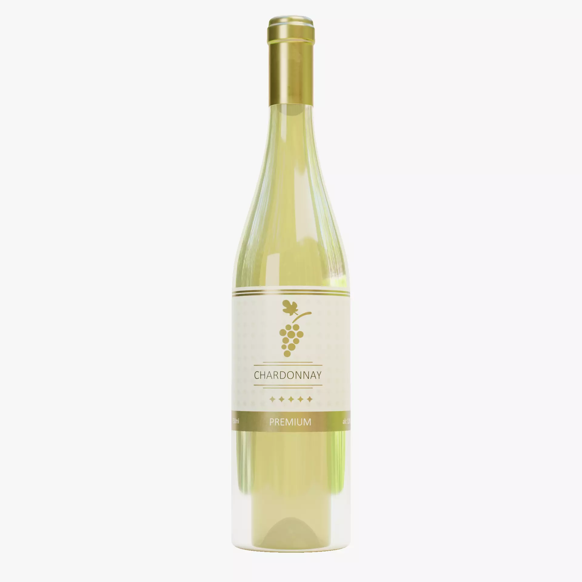 -Wine Bottle V2- Low-poly 3D model_12