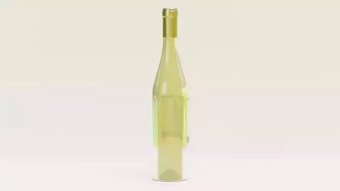 Wine Bottle V2 - Chardonnay with Concept Label Low-poly 3D model 4