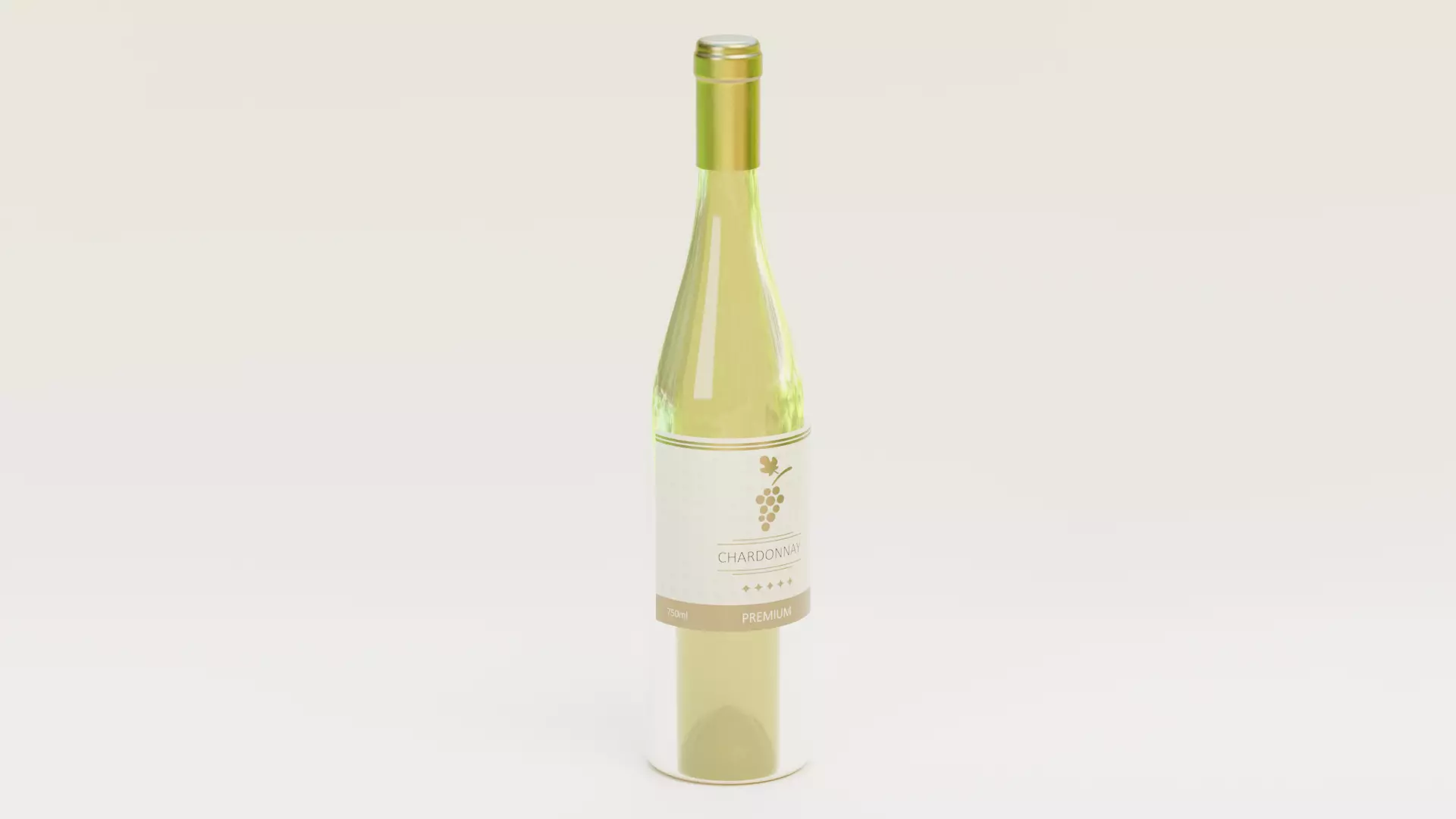 -Wine Bottle V2- Low-poly 3D model_1