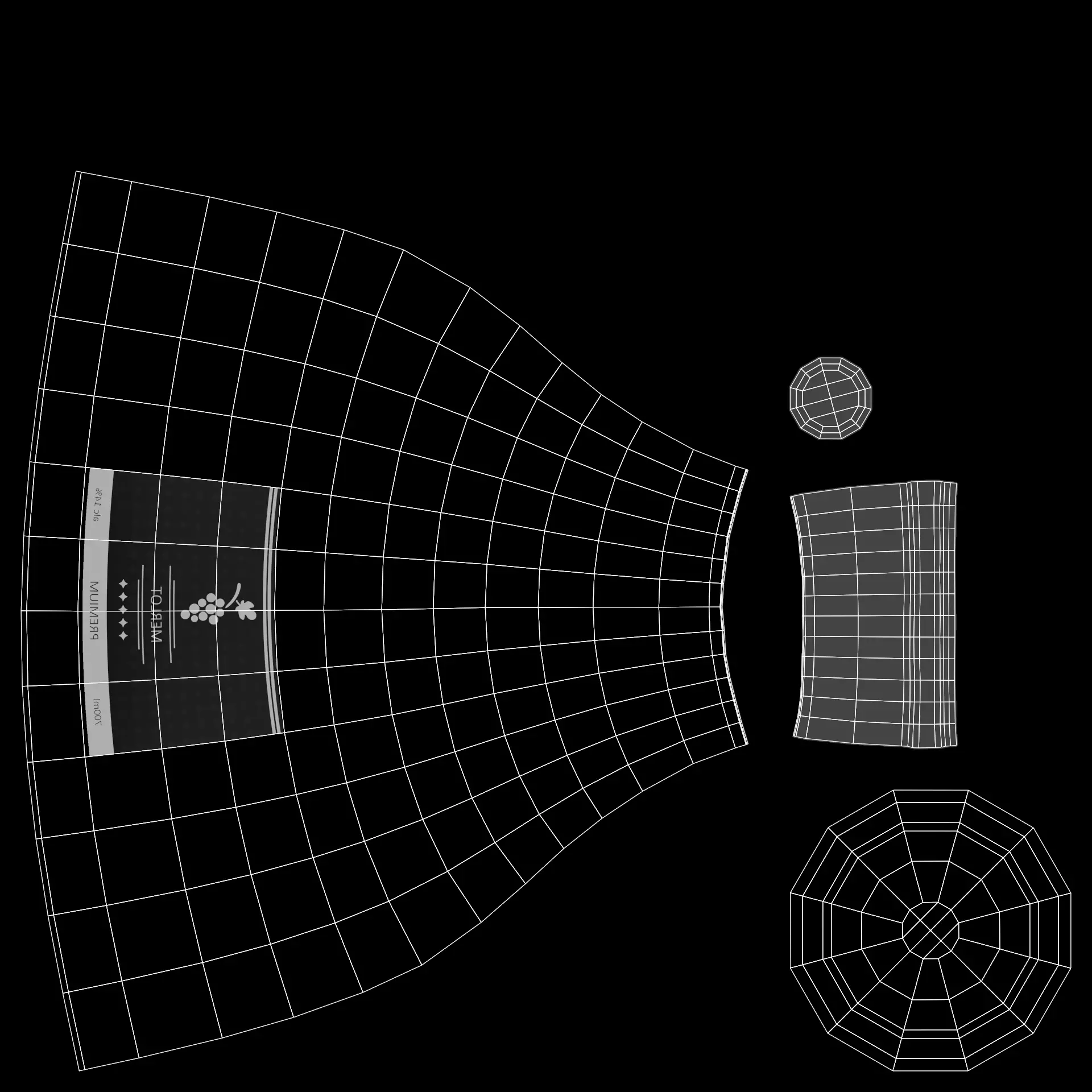 -Wine Bottle V3-Merlot- Low-poly 3D model_7