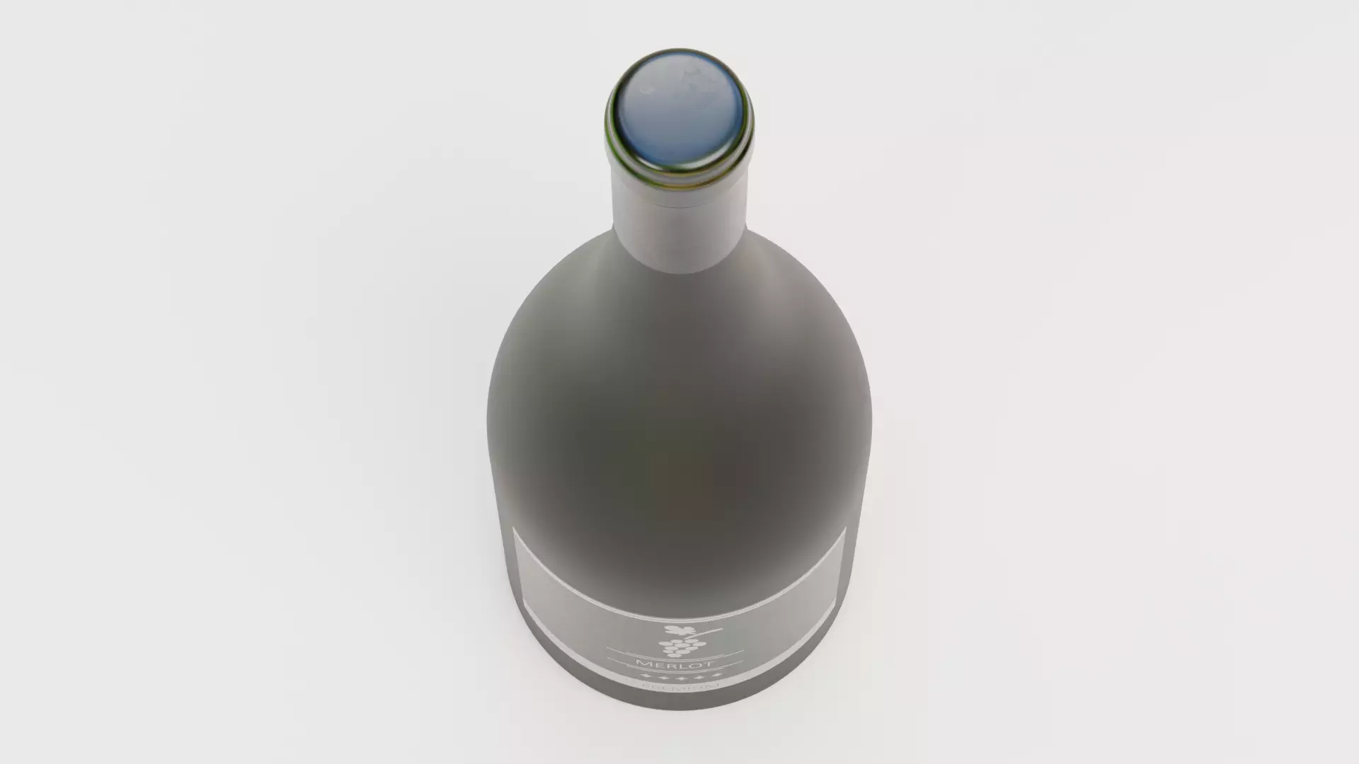 -Wine Bottle V3-Merlot- Low-poly 3D model_5