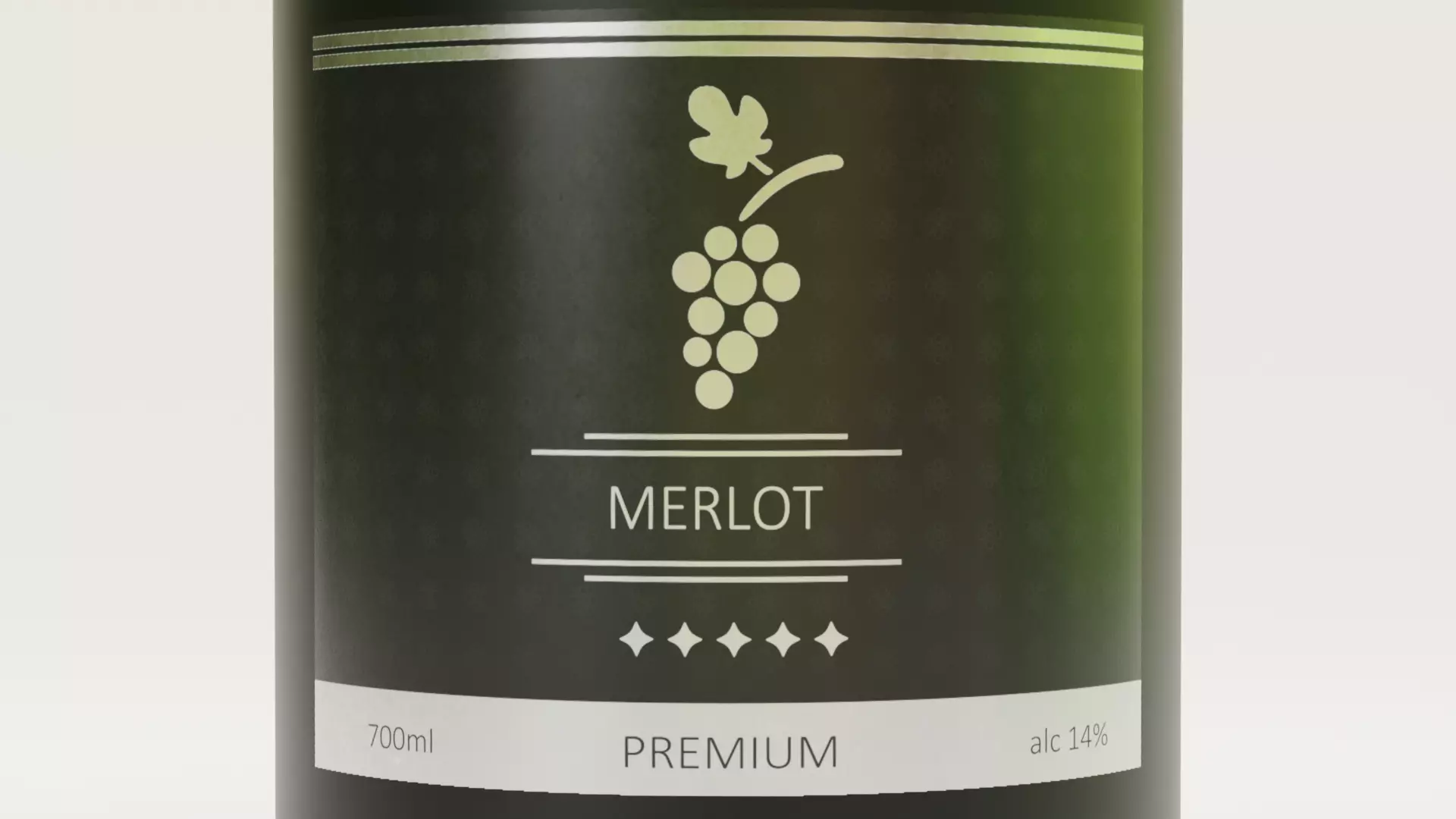 -Wine Bottle V3-Merlot- Low-poly 3D model_6