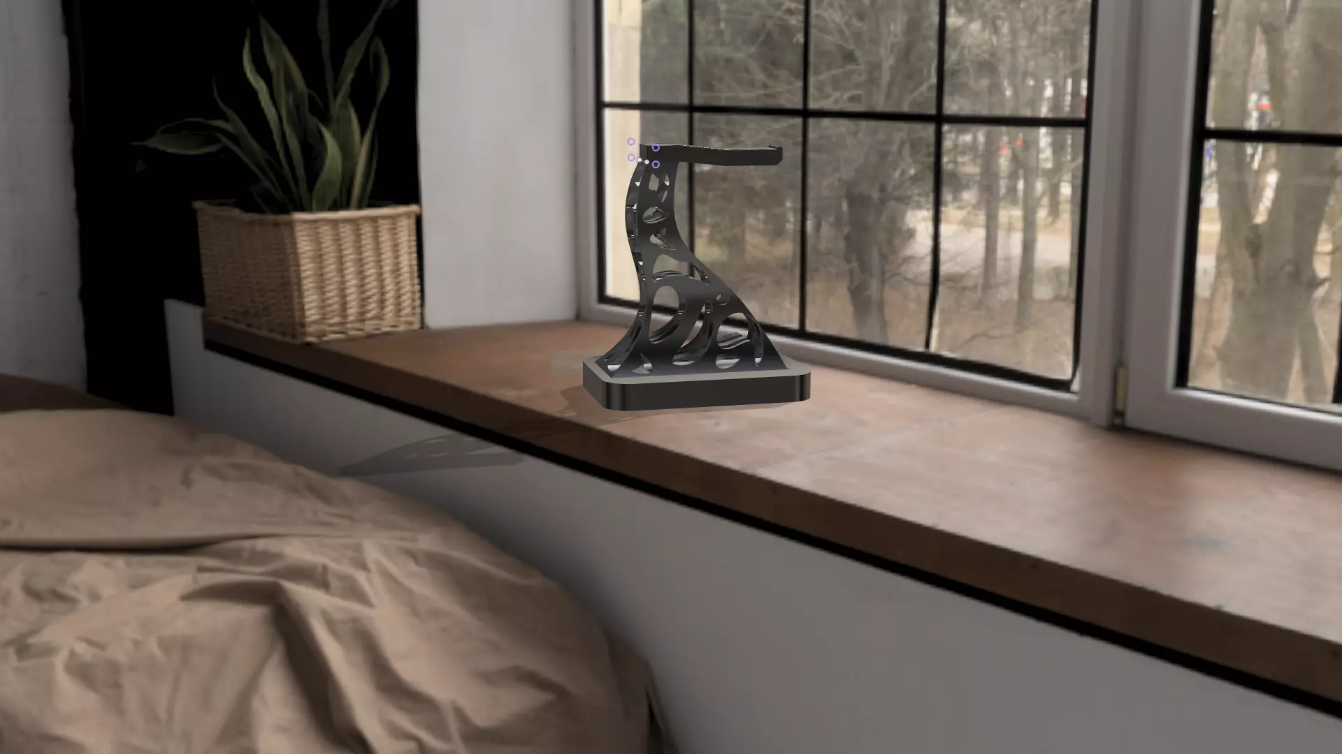 3D printable abstract headphone stand 3D print model_0