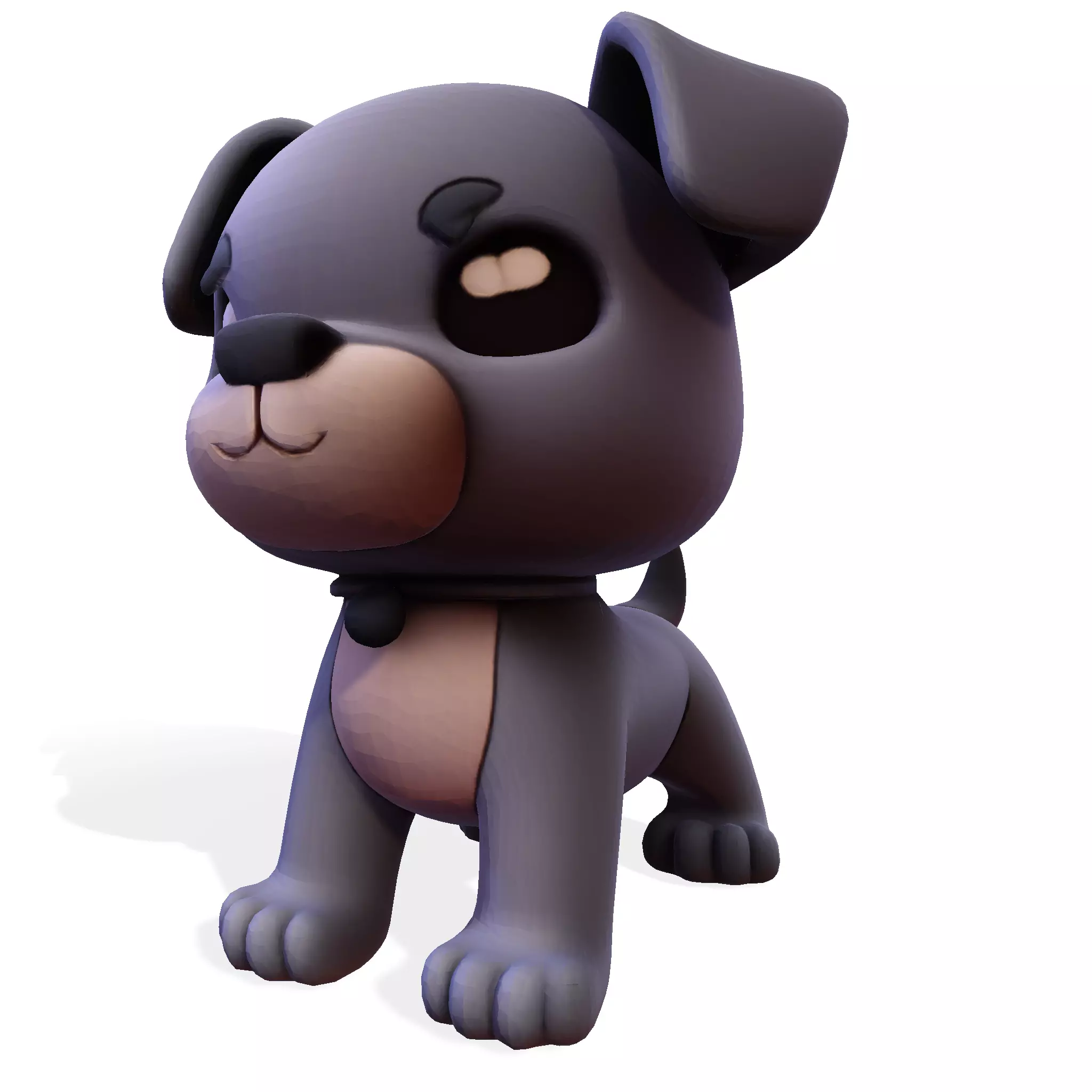 Cute Dog for rigging or 3d printing Low-poly 3D model_0