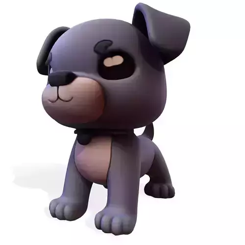 Cute Dog for rigging or 3d printing Low-poly 3D model