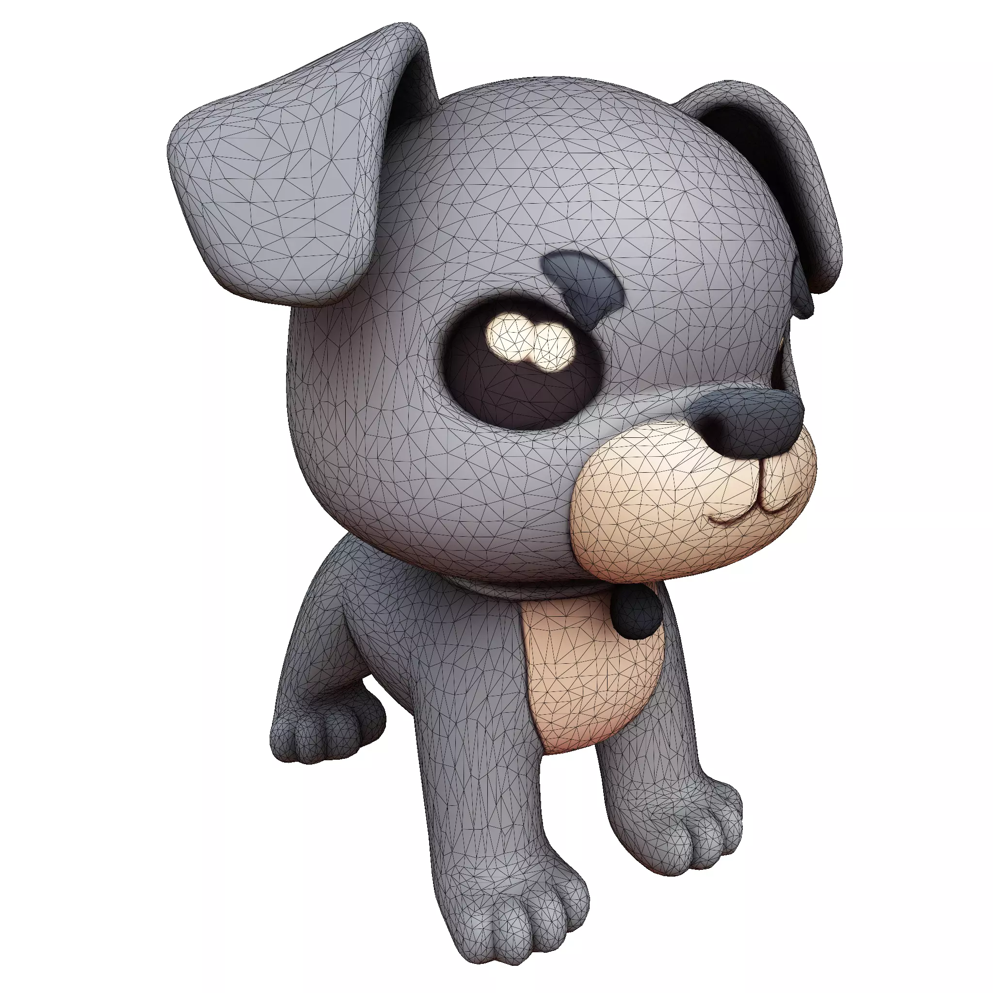 Cute Dog for rigging or 3d printing Low-poly 3D model_18