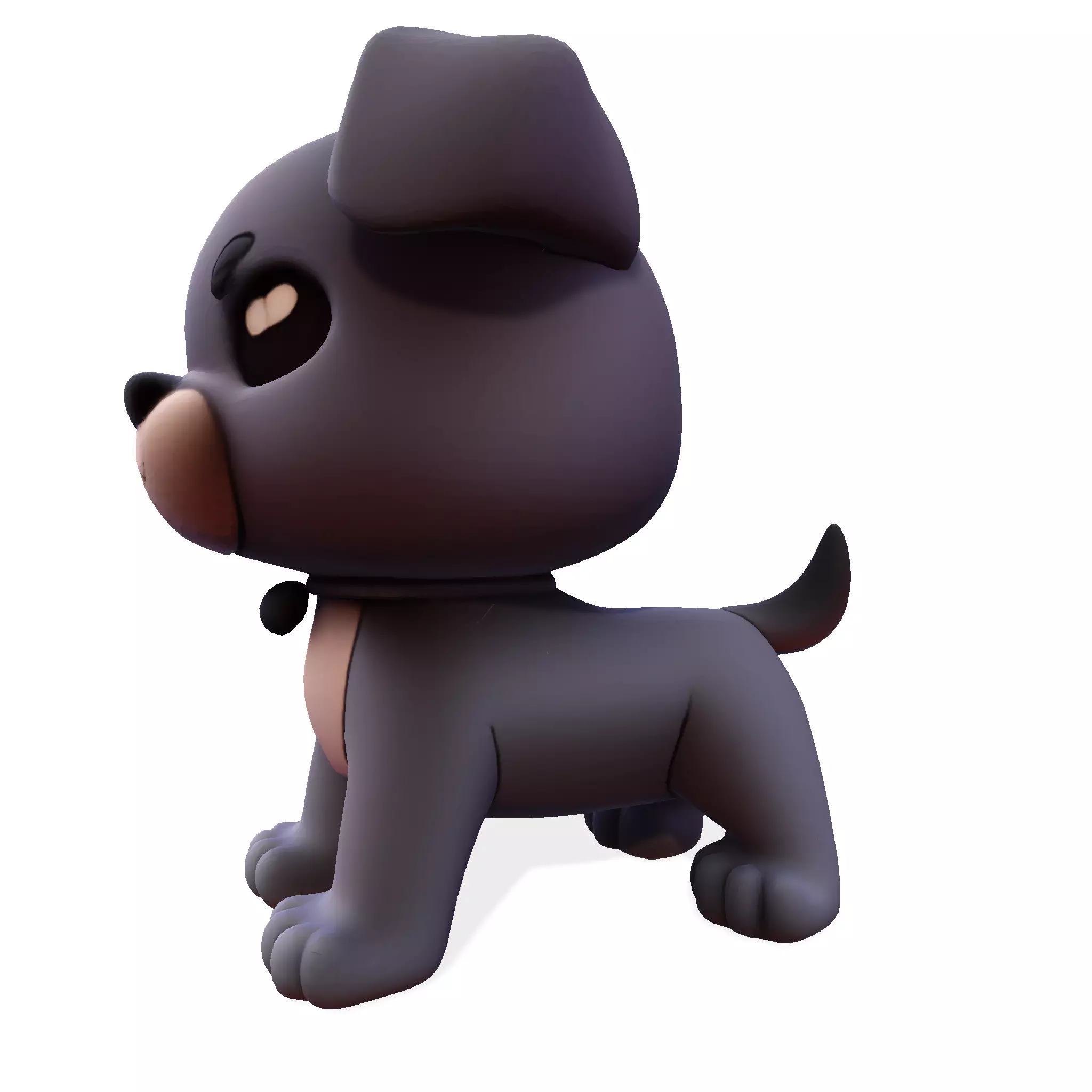Cute Dog for rigging or 3d printing Low-poly 3D model_1