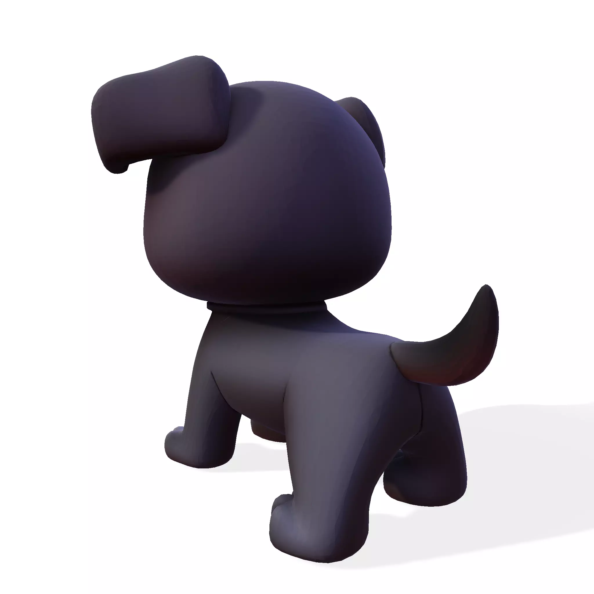 Cute Dog for rigging or 3d printing Low-poly 3D model_3