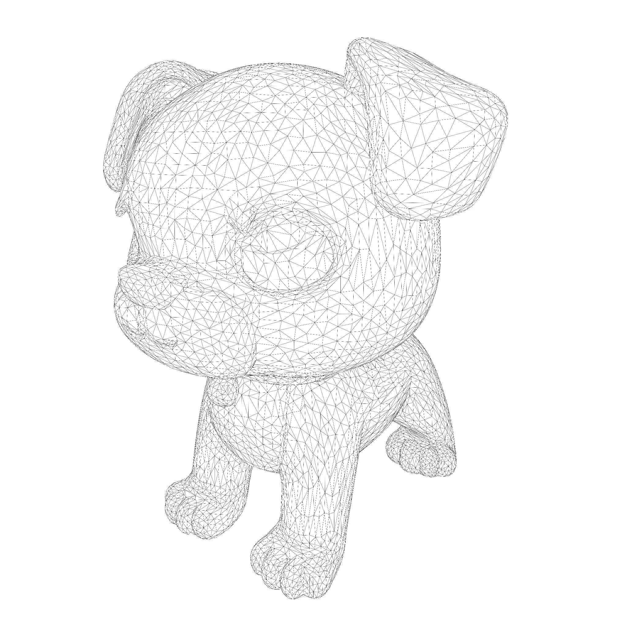 Cute Dog for rigging or 3d printing Low-poly 3D model_22