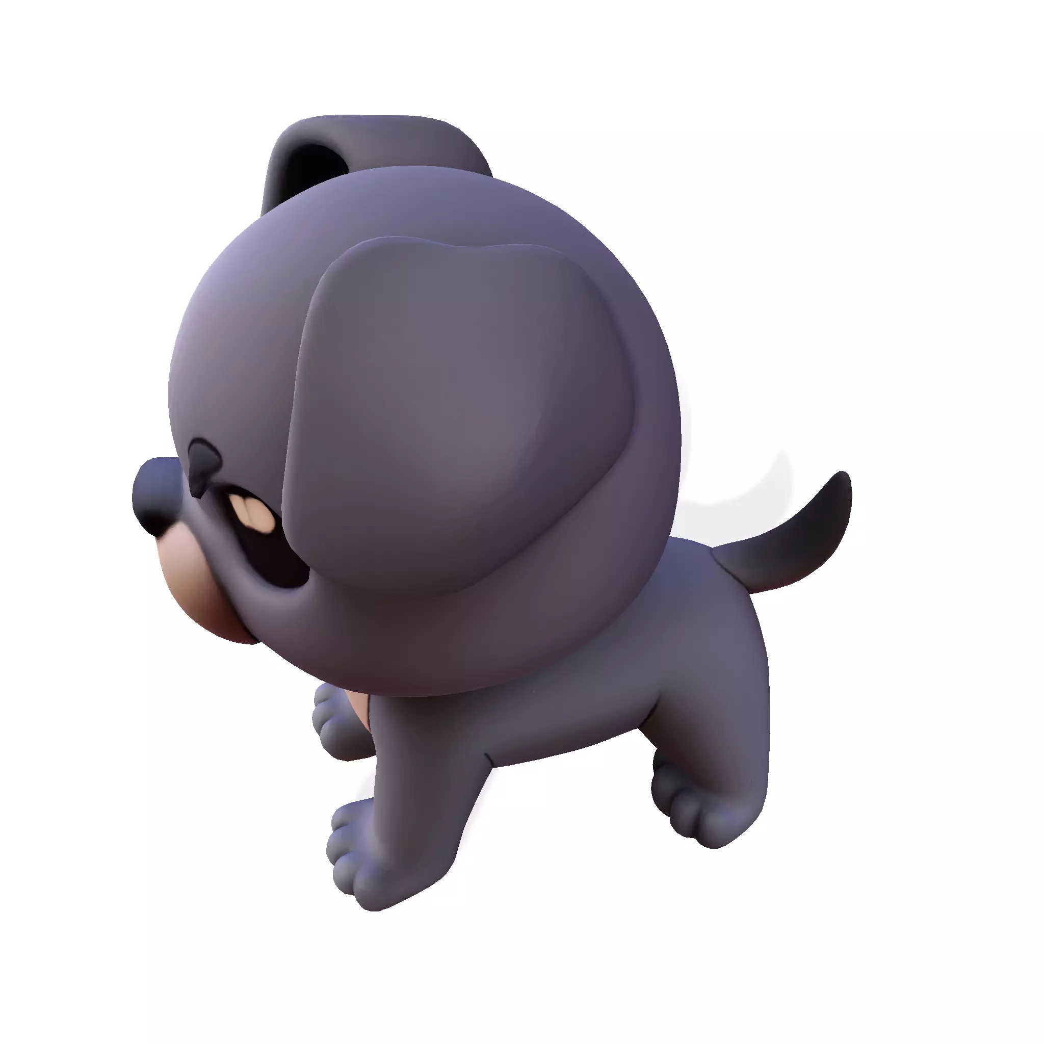 Cute Dog for rigging or 3d printing Low-poly 3D model_11