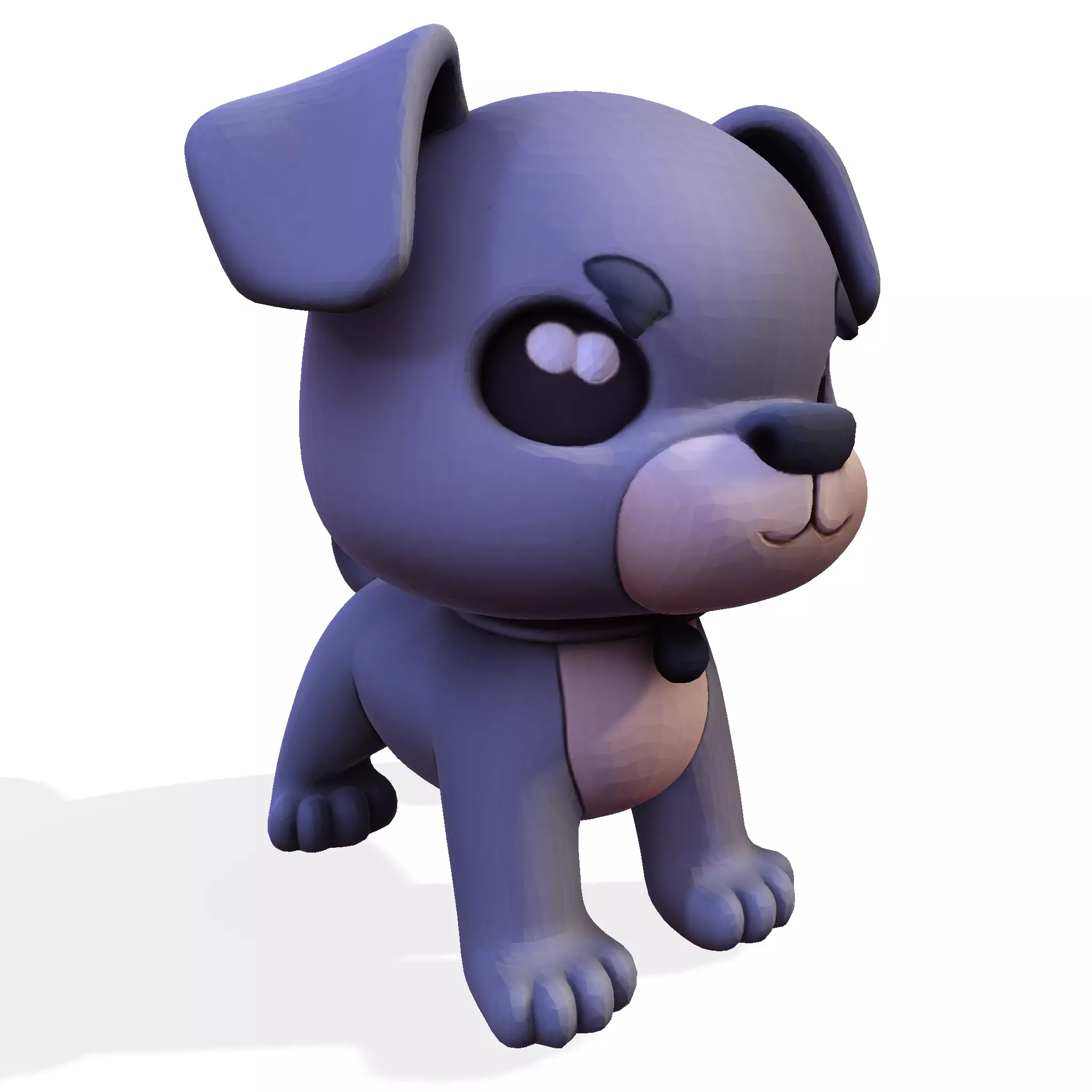 Cute Dog for rigging or 3d printing Low-poly 3D model_8