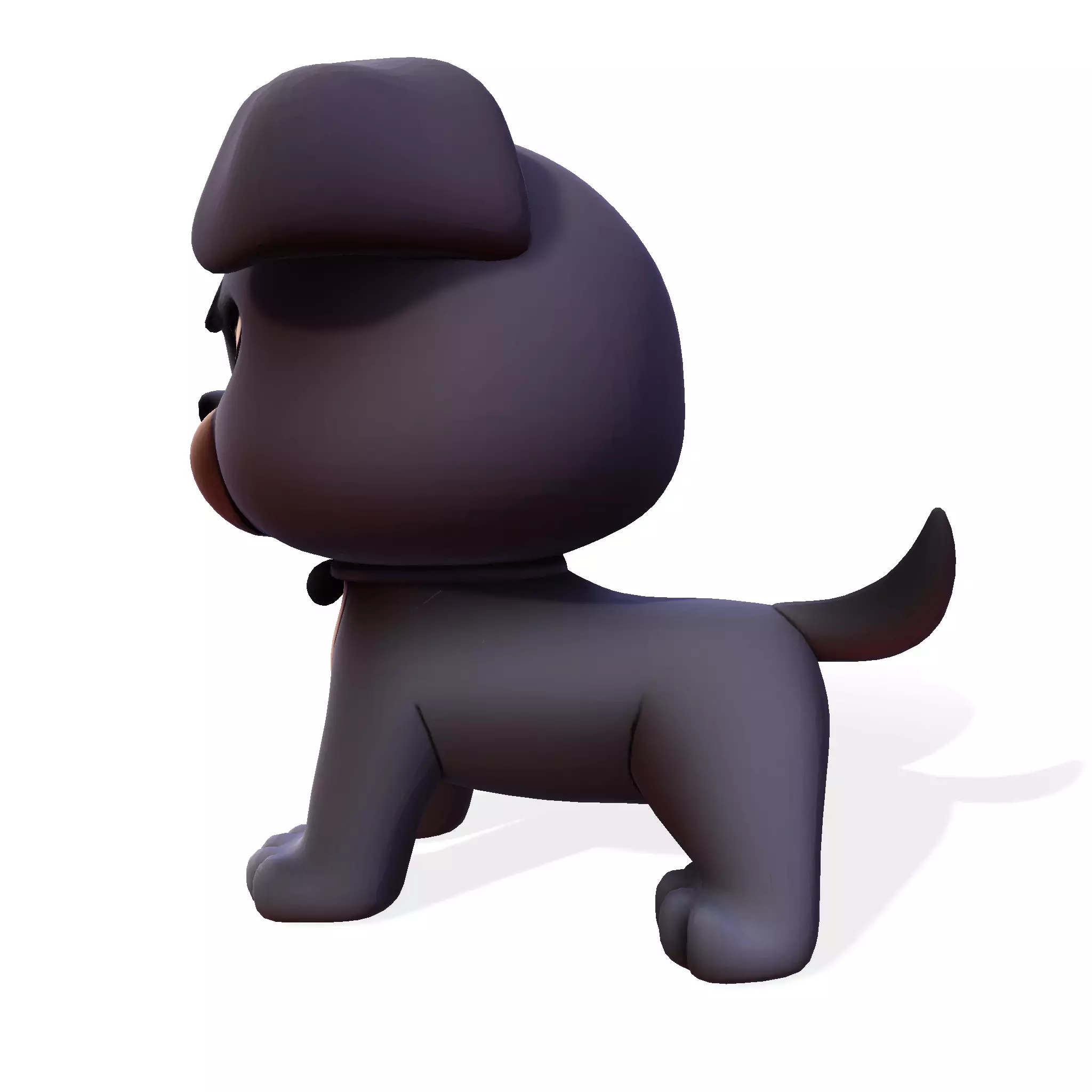 Cute Dog for rigging or 3d printing Low-poly 3D model_2