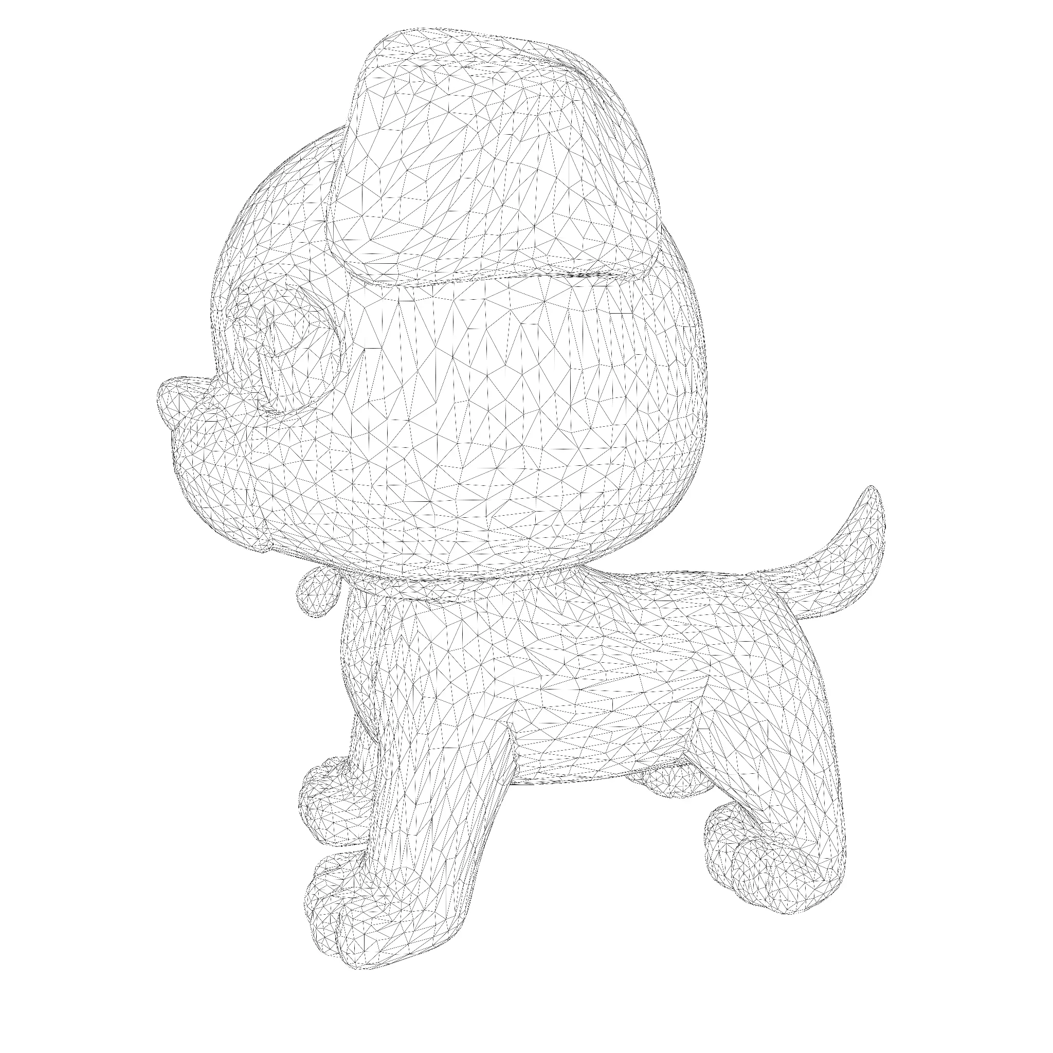 Cute Dog for rigging or 3d printing Low-poly 3D model_24