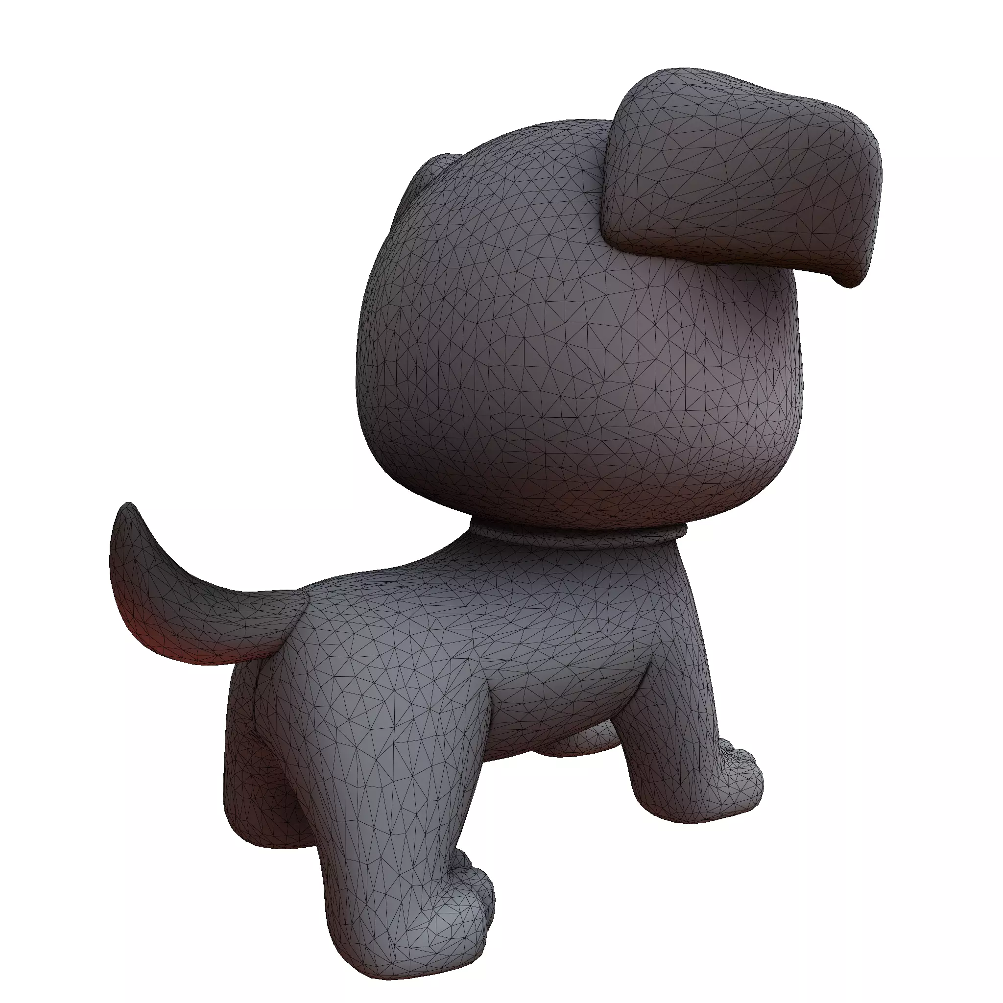 Cute Dog for rigging or 3d printing Low-poly 3D model_19
