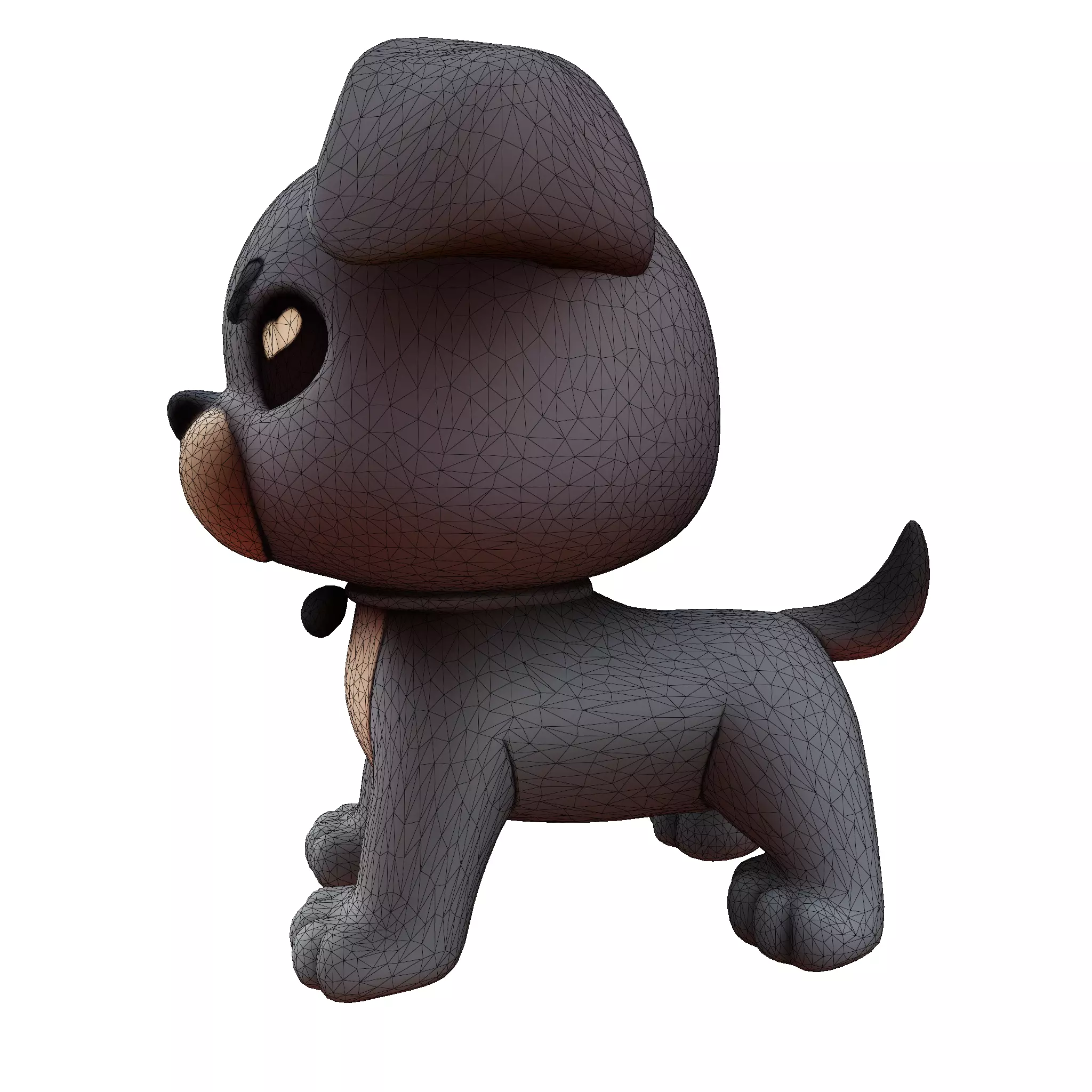 Cute Dog for rigging or 3d printing Low-poly 3D model_20
