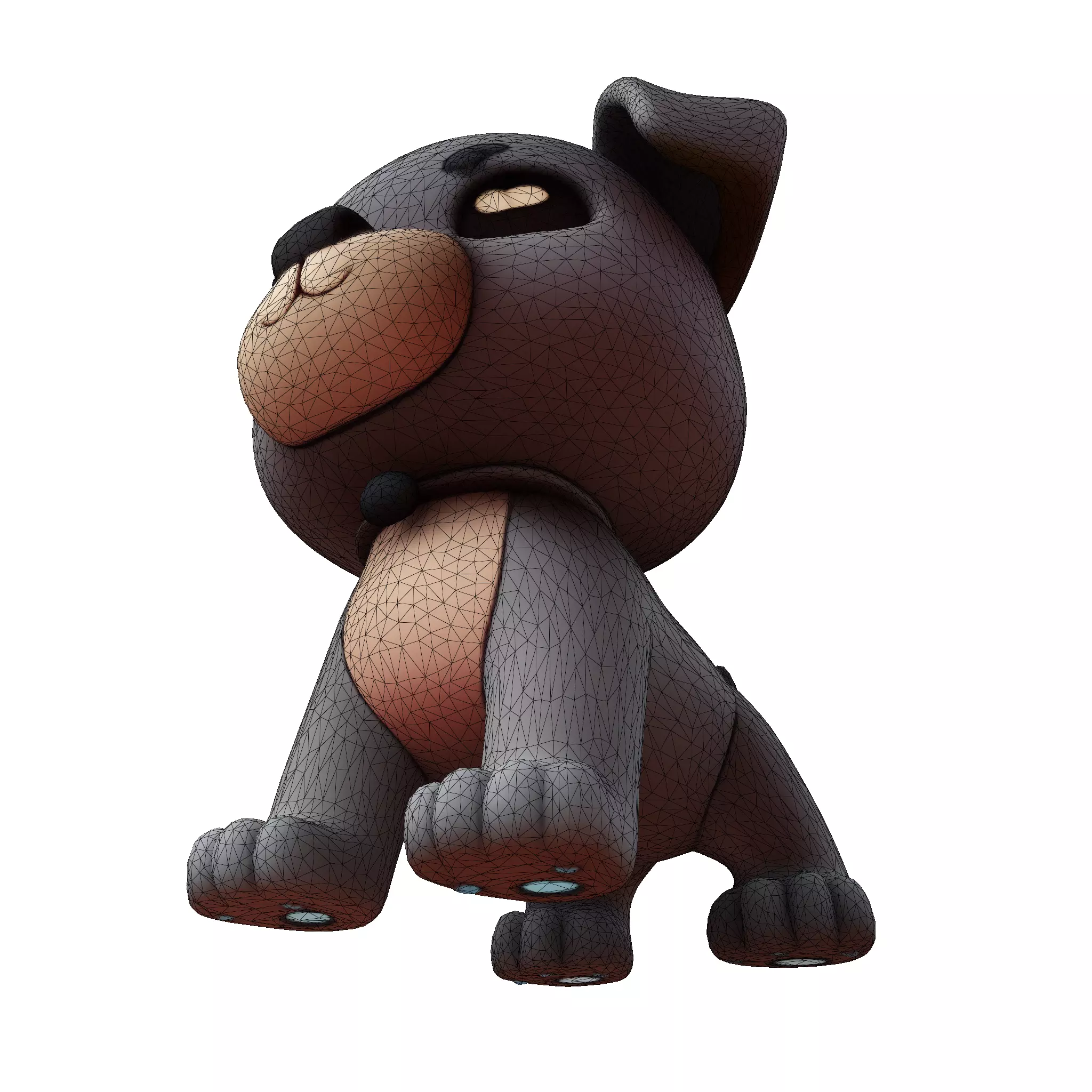 Cute Dog for rigging or 3d printing Low-poly 3D model_21