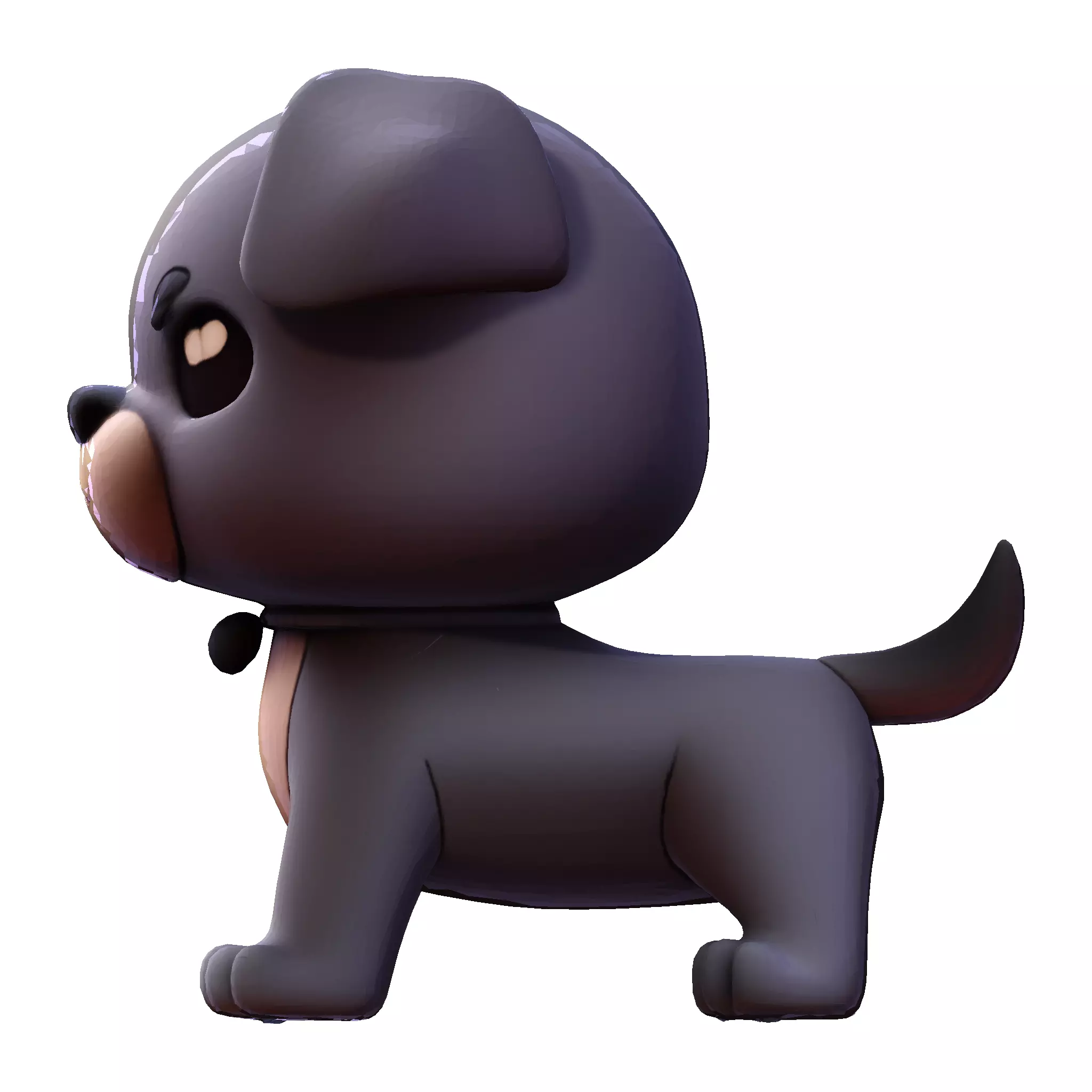 Cute Dog for rigging or 3d printing Low-poly 3D model_13