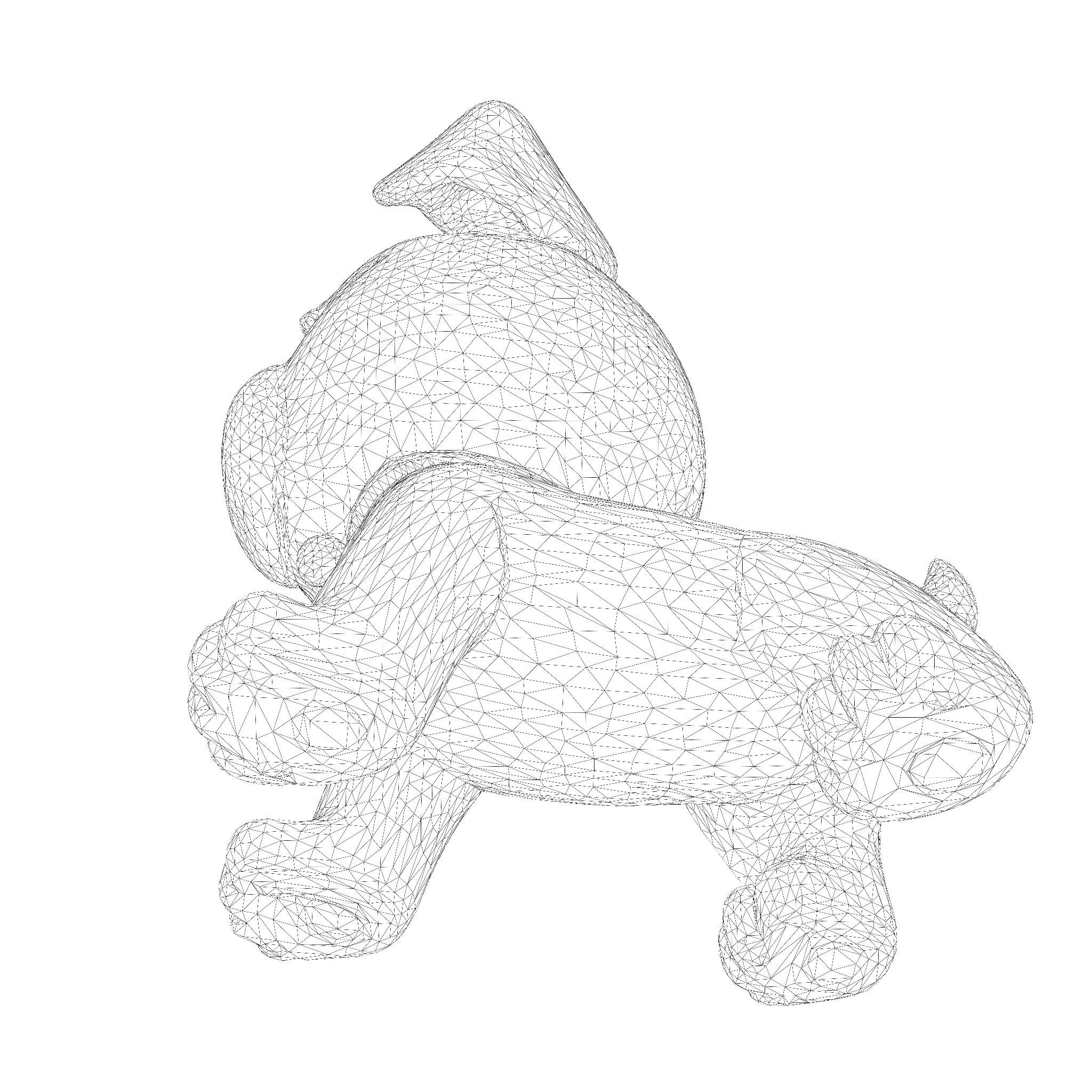 Cute Dog for rigging or 3d printing Low-poly 3D model_25