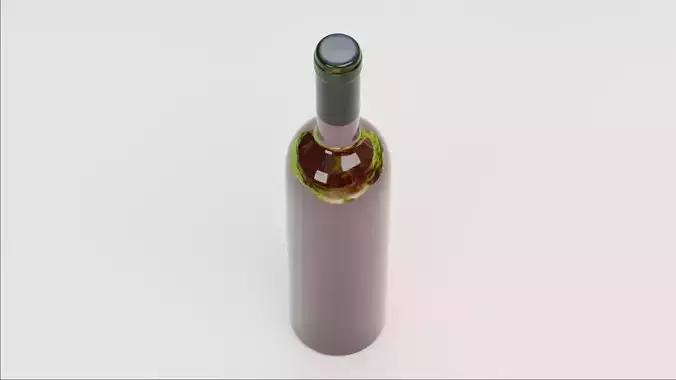 Wine Bottle V5 - Packaging Concept Low-poly 3D model 4