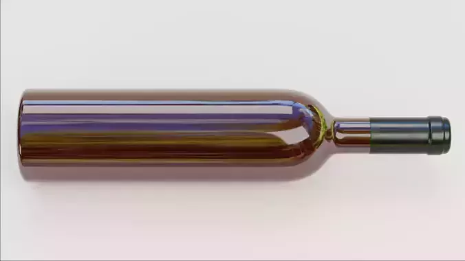Wine Bottle V5 - Packaging Concept Low-poly 3D model 6