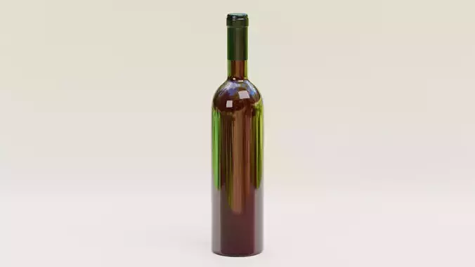 Wine Bottle V5 - Packaging Concept Low-poly 3D model 2