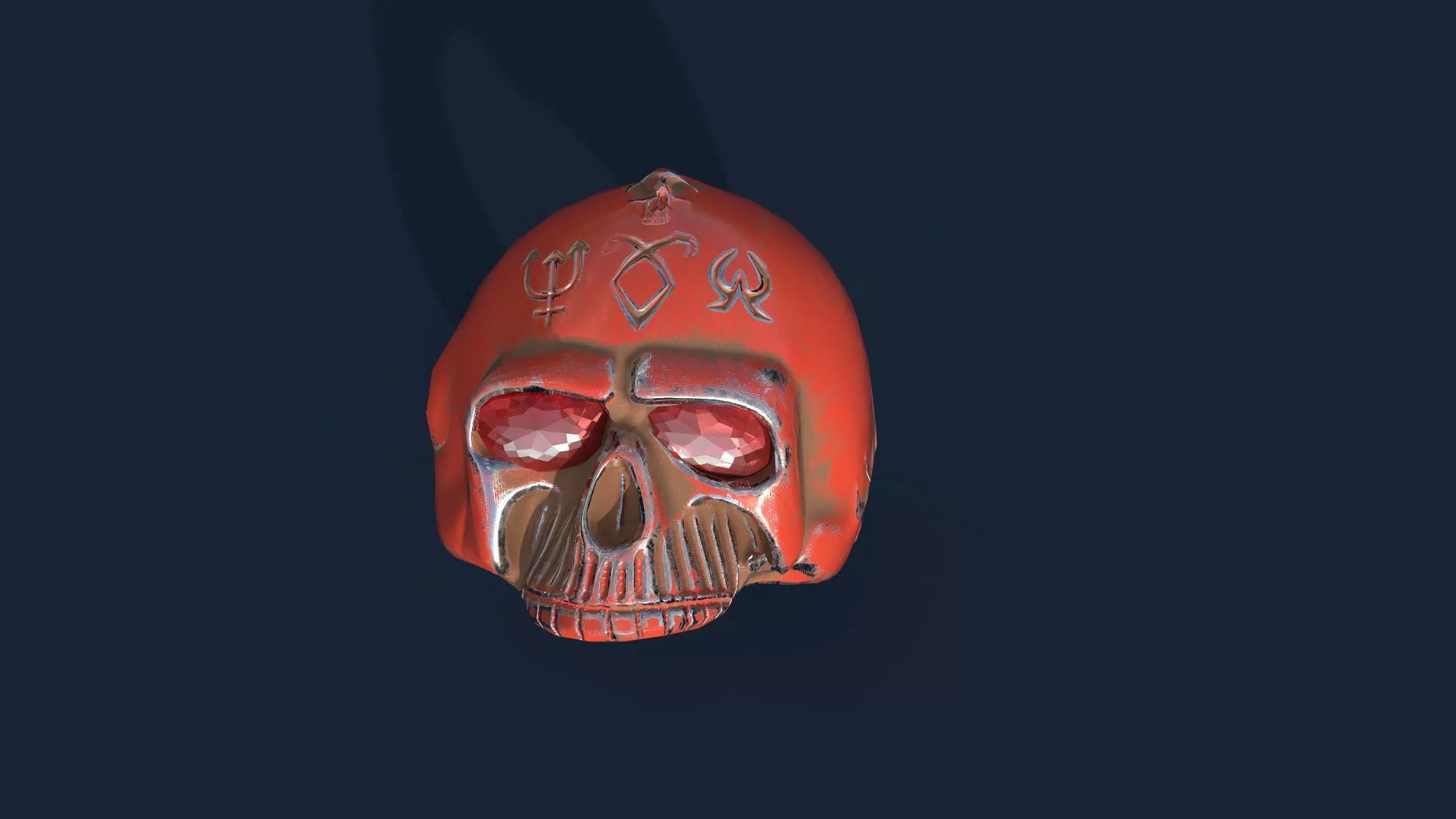 Stylized Skull Ring Pack Game Ready PBR 3D Model 5 Material Low-poly 3D model_16