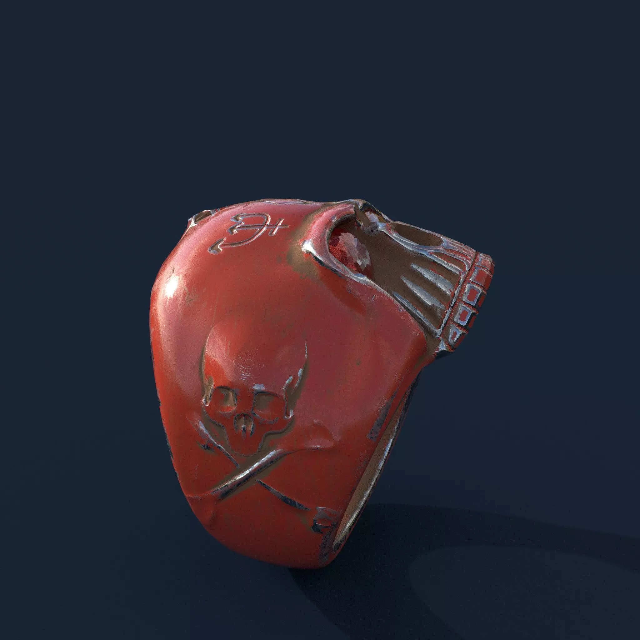 Stylized Skull Ring Pack Game Ready PBR 3D Model 5 Material Low-poly 3D model_7