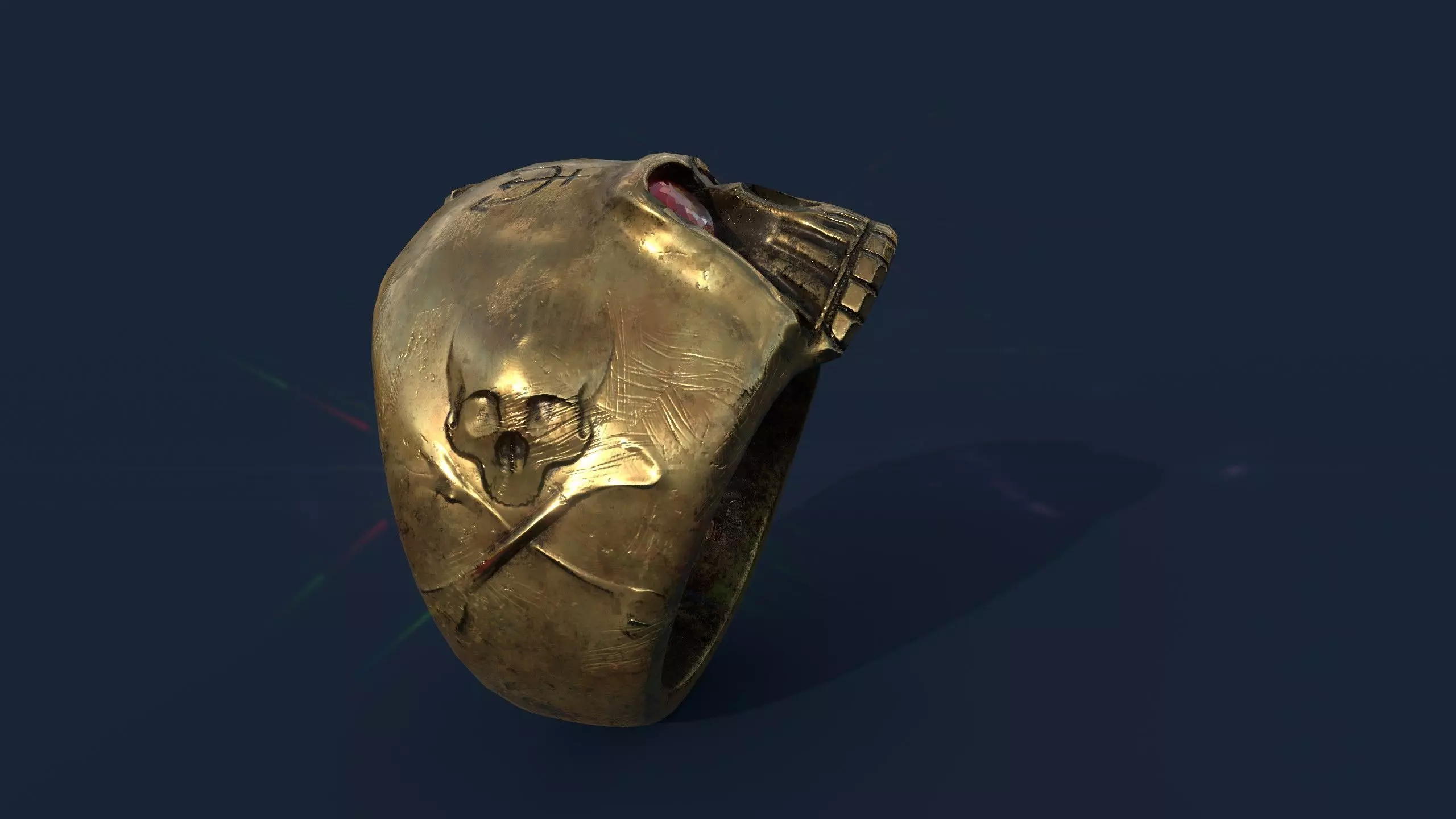 Stylized Skull Ring Pack Game Ready PBR 3D Model 5 Material Low-poly 3D model_4