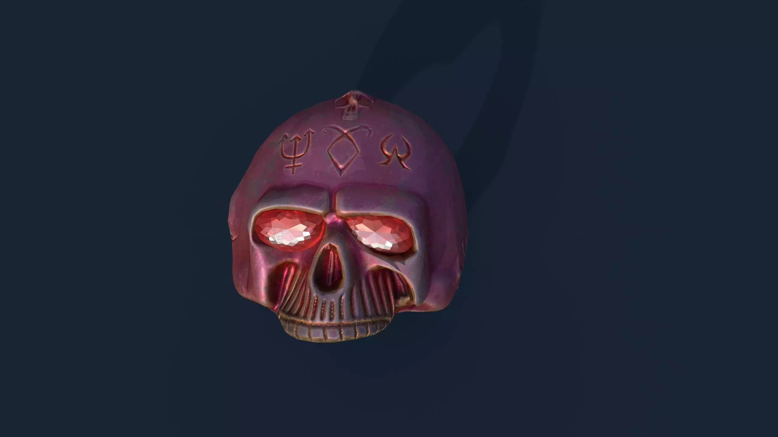 Stylized Skull Ring Pack Game Ready PBR 3D Model 5 Material Low-poly 3D model_15