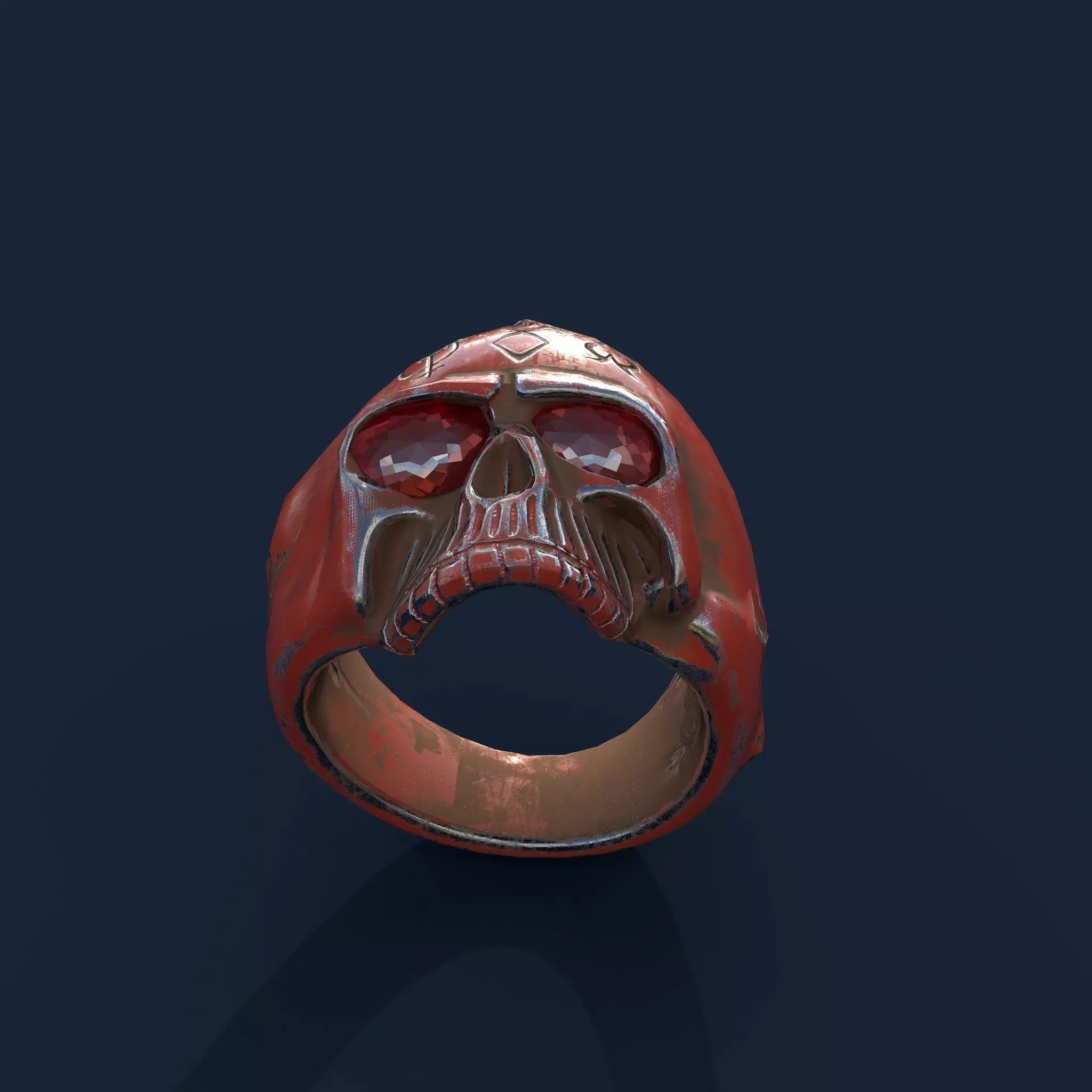 Stylized Skull Ring Pack Game Ready PBR 3D Model 5 Material Low-poly 3D model_5
