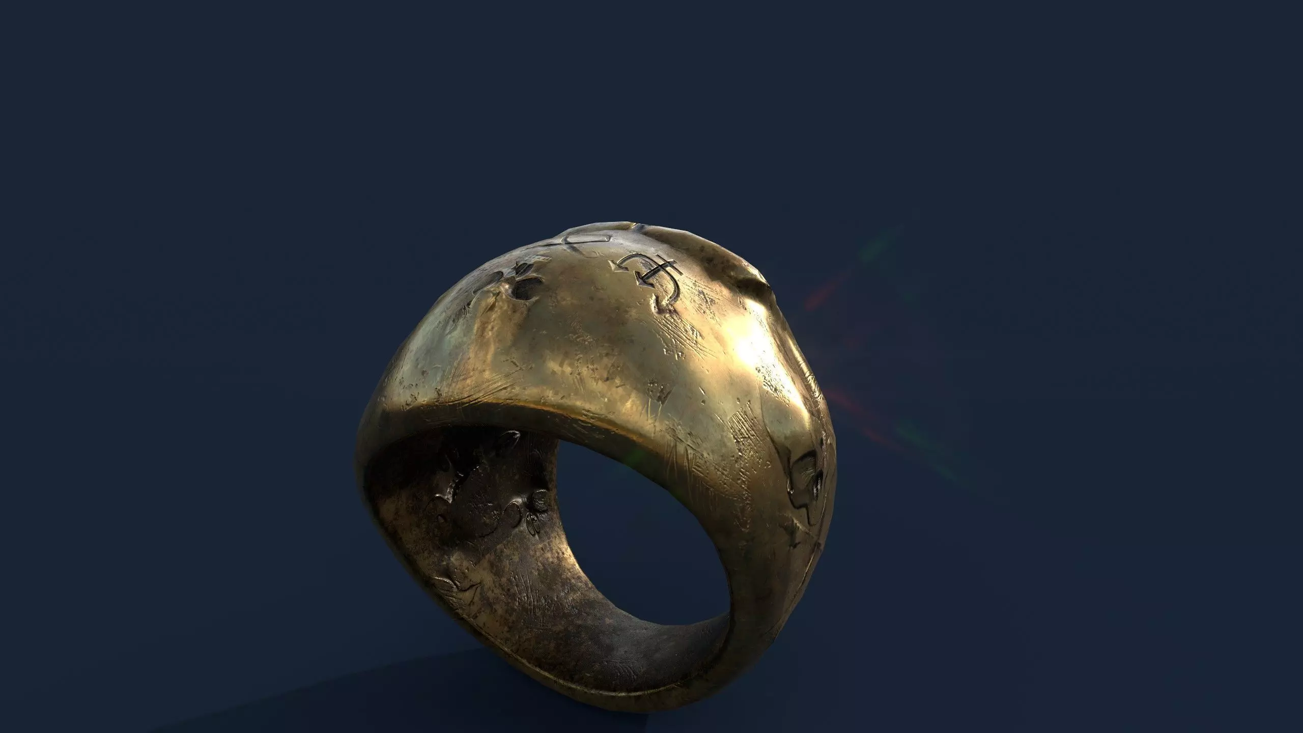 Stylized Skull Ring Pack Game Ready PBR 3D Model 5 Material Low-poly 3D model_14