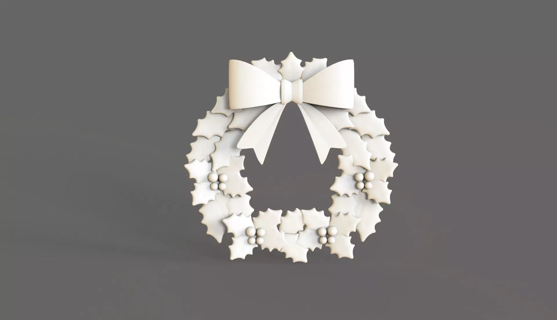Prop136 Christmas Wreath  Low-poly 3D model_6